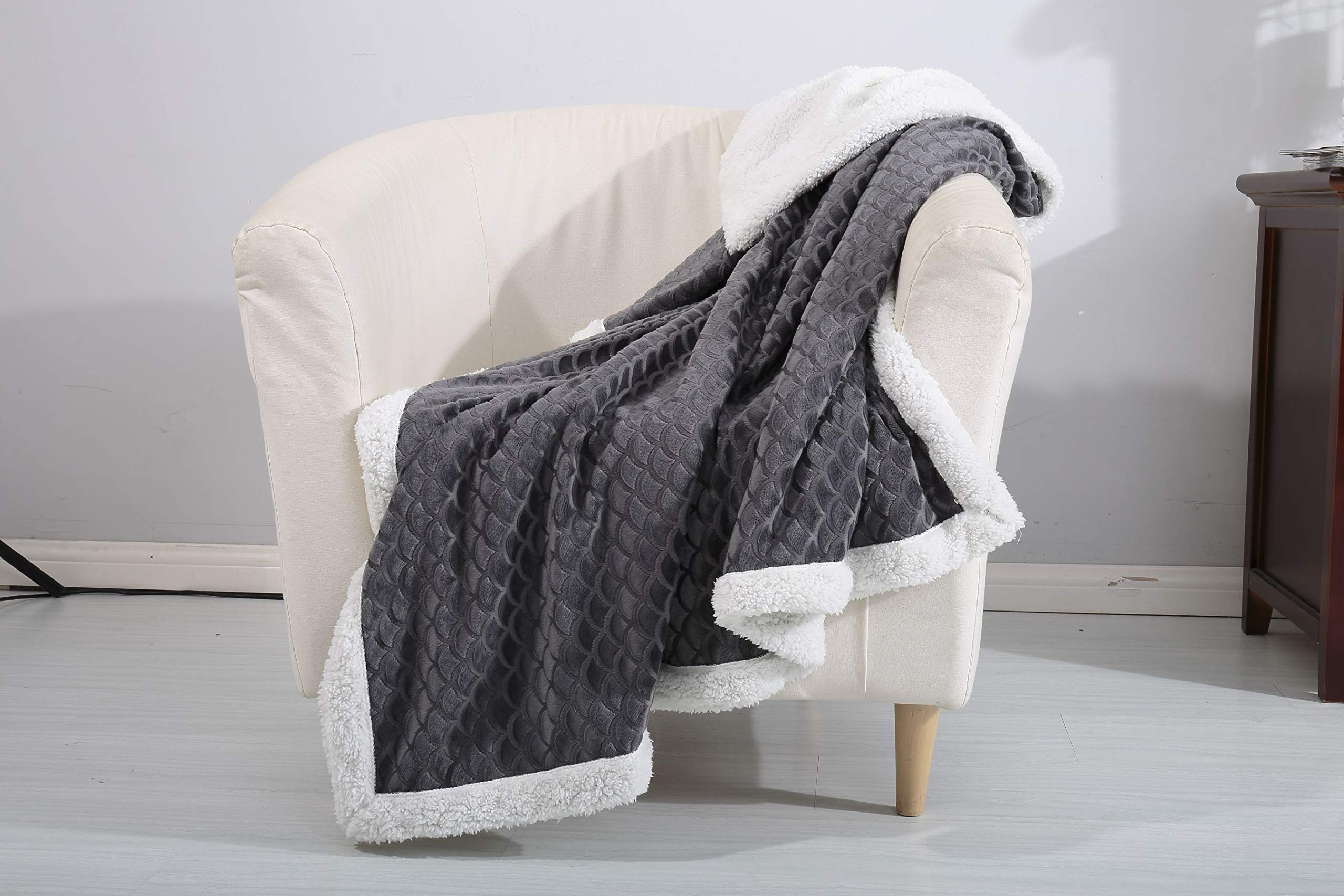 Decor&More Home Essentials Mermaid Oversized Sherpa Blanket - Best Buy Furniture
