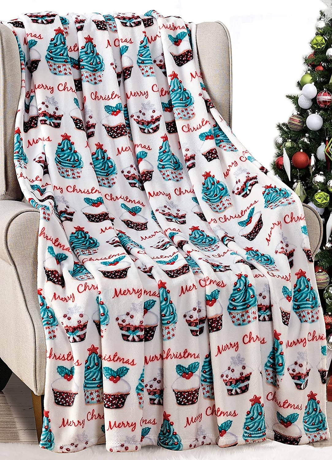 NobleHouse Velvet Touch Holiday Throw Fleece Blanket (50" x 60") - Best Buy Furniture