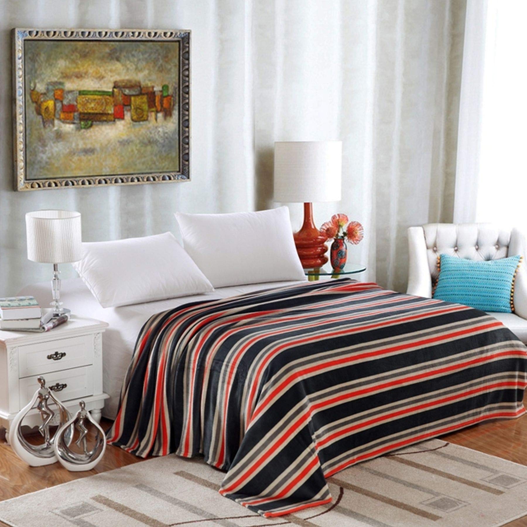 Home Essentials Lauren Geometric Microplush Blanket - Best Buy Furniture