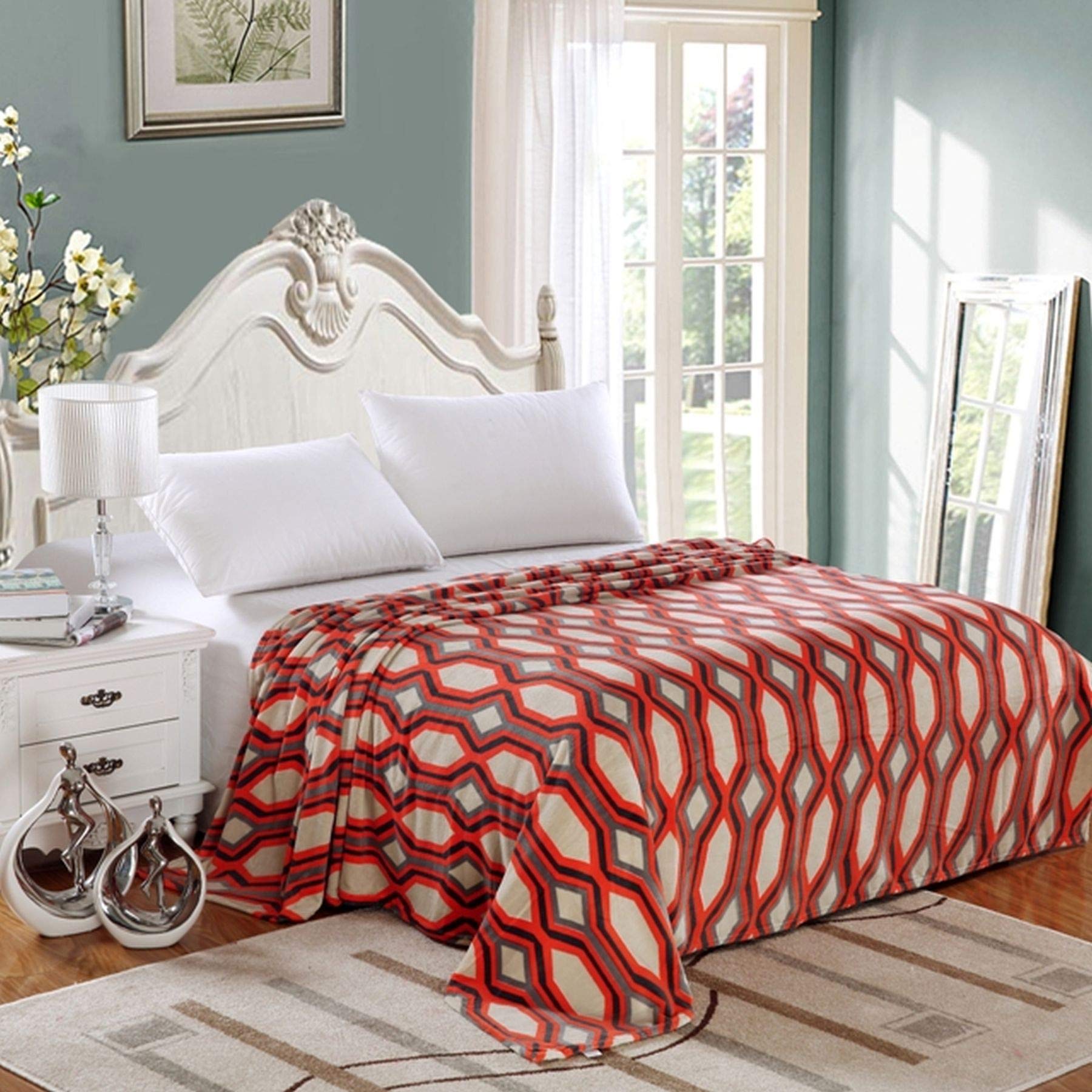 Home Essentials Lauren Geometric Microplush Blanket - Best Buy Furniture