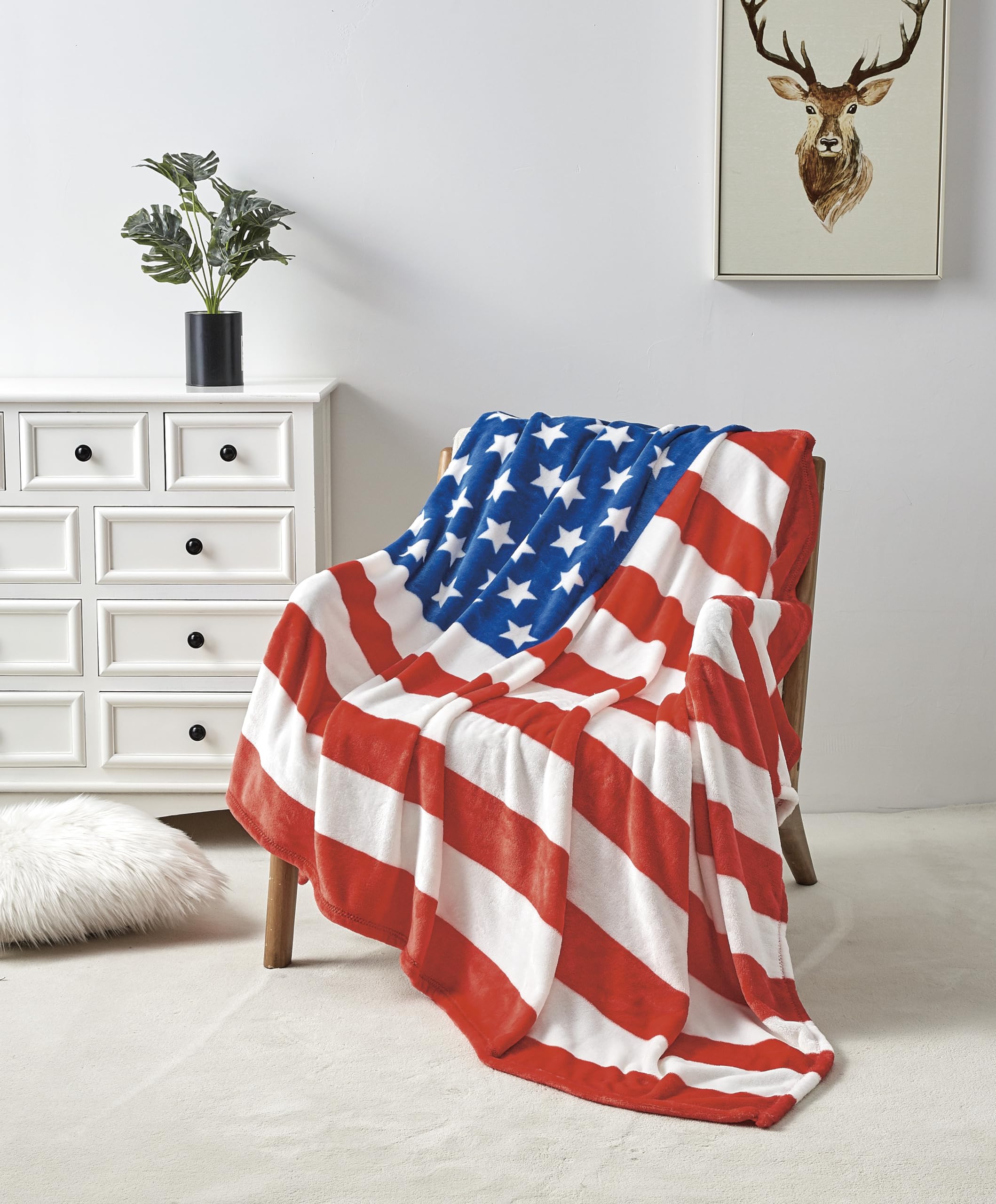 FAITH, HOPE, LOVE HOME DECOR American Flag Oversized 50" x 70" Throw Blanket - Best Buy Furniture