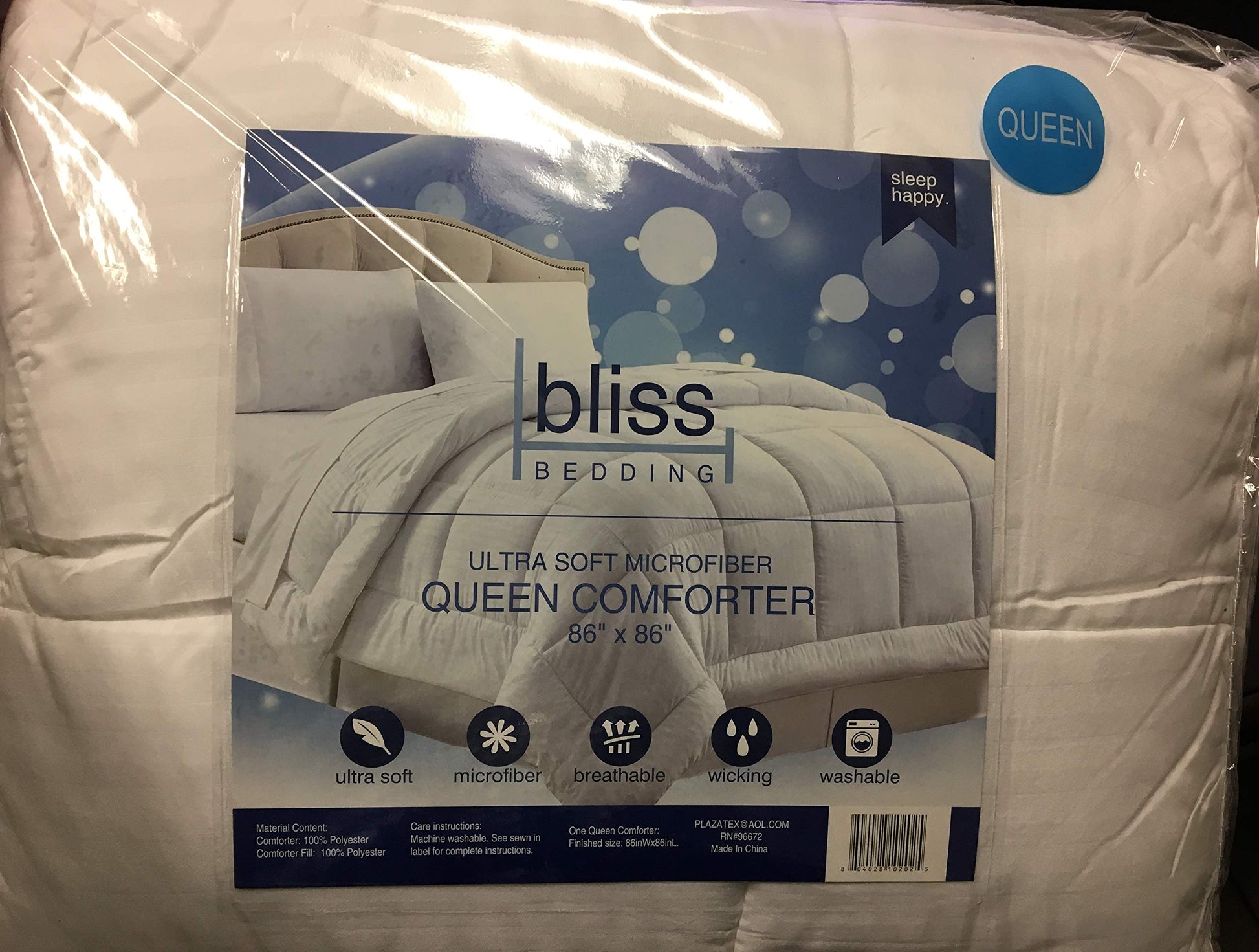 Decor&More Home Essentials Full/Queen Size Reversible Down Alternative Embossed Stripe Comforter (86" x 86") - White - Best Buy Furniture