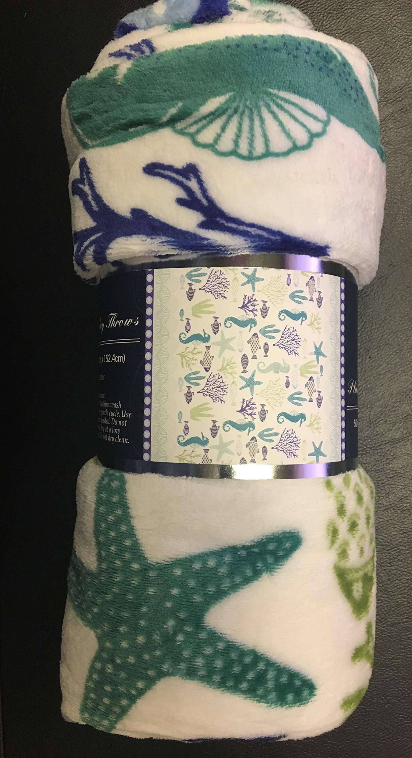 Decor&More Corales de Marina Blue Coral Seahorse Oceanic Microplush Throw Blanket Ocean Blanket for Boys and Girls and Kids of Any Age (50" x 60") - Best Buy Furniture