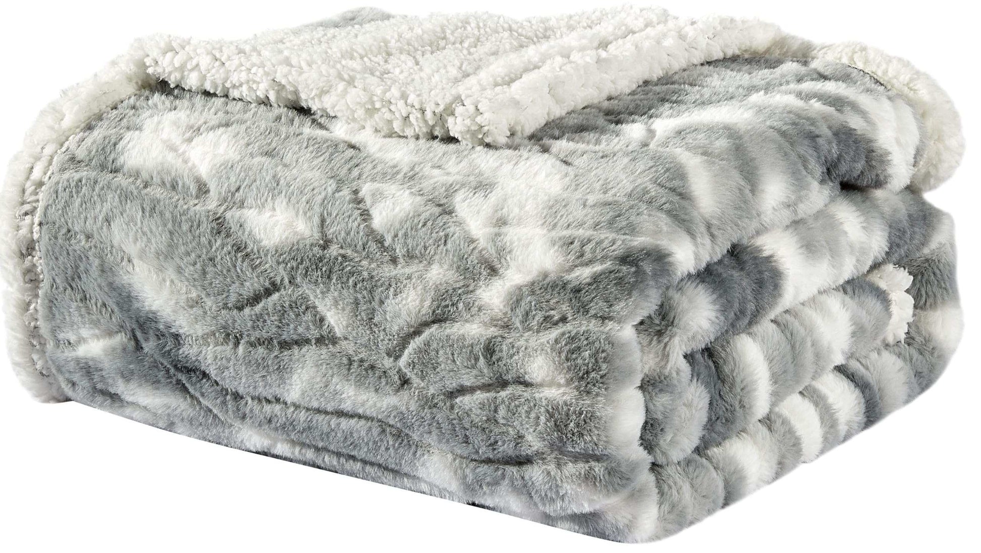 Faith, Hope, Love Home Decor King Size Alaska Faux Fur Sherpa Blanket - Best Buy Furniture
