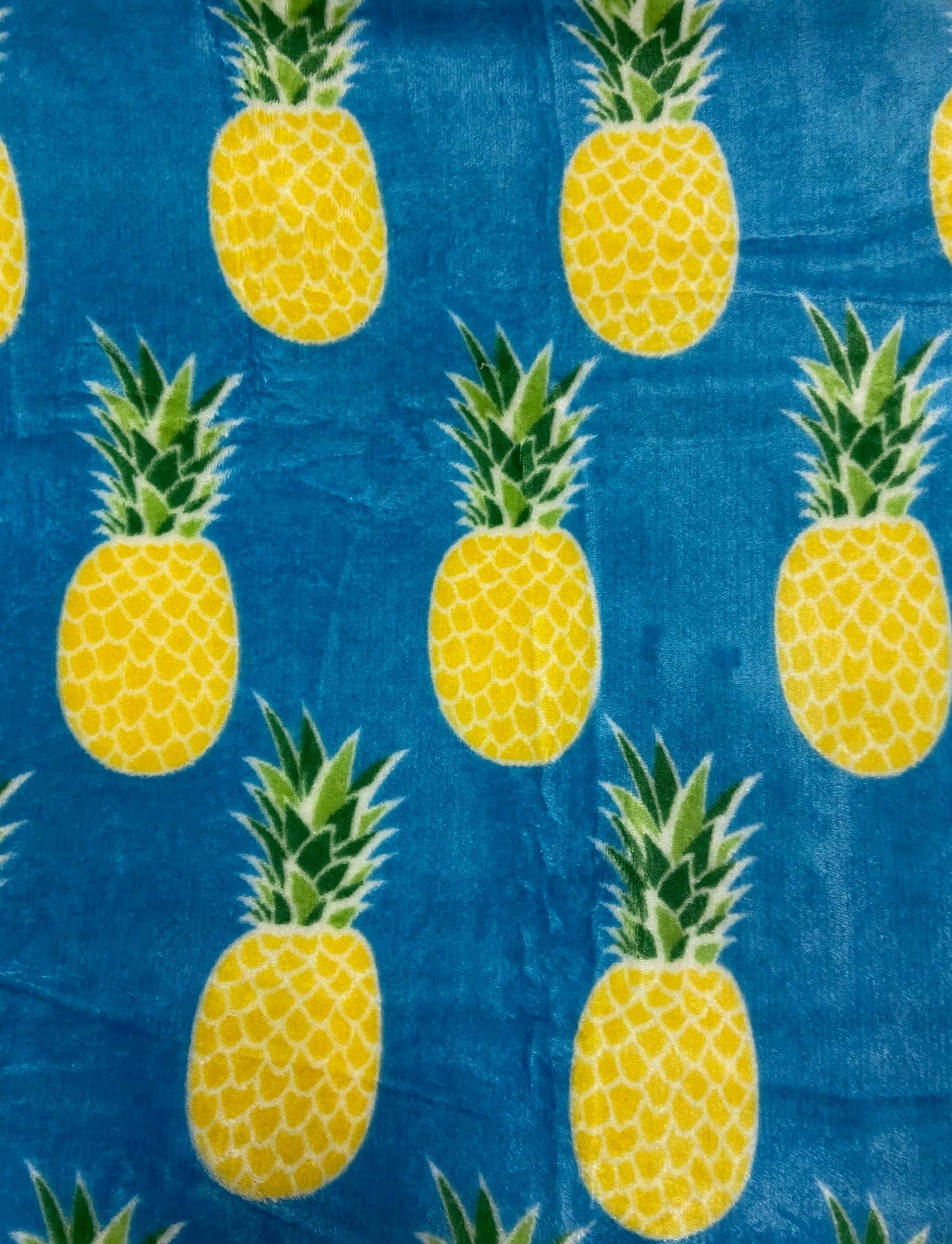 Summertime Whimsy Plush Fleece Throw Blanket (50" x 60") - Pineapple - Best Buy Furniture