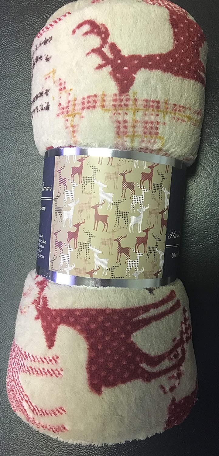 Festive holiday microplush throw blanket (50" x 60")