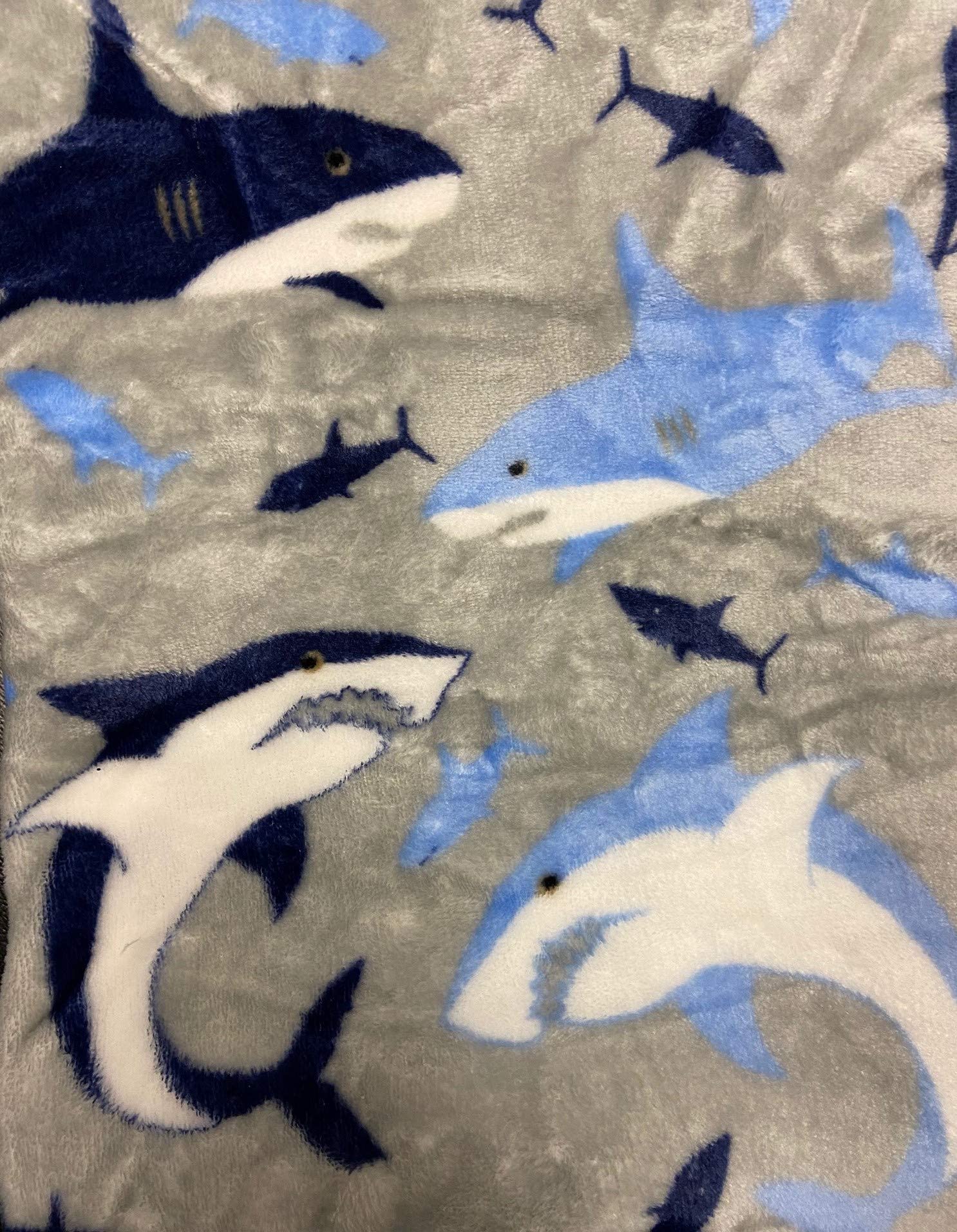 Shark Baby by Decor&More Extra Soft Throw Blanket (50" x 60") - Blue and Grey Sharks - Best Buy Furniture