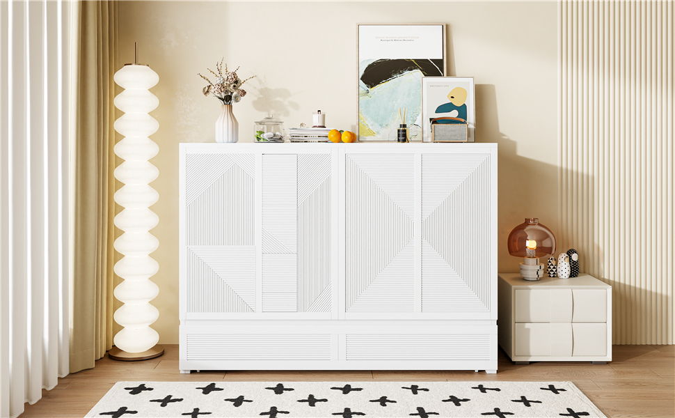 Murphy Bed With Large Drawer, USB Ports And Outlets