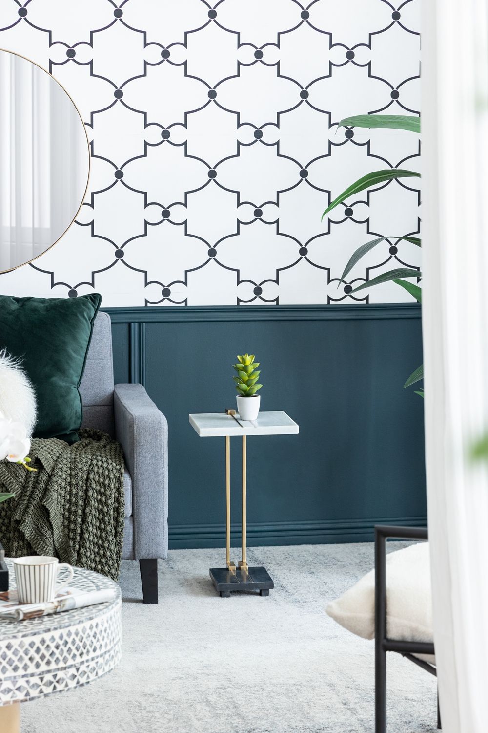 Crystal Side Table With Metal Frame, Artistic Accent Table For Living Room