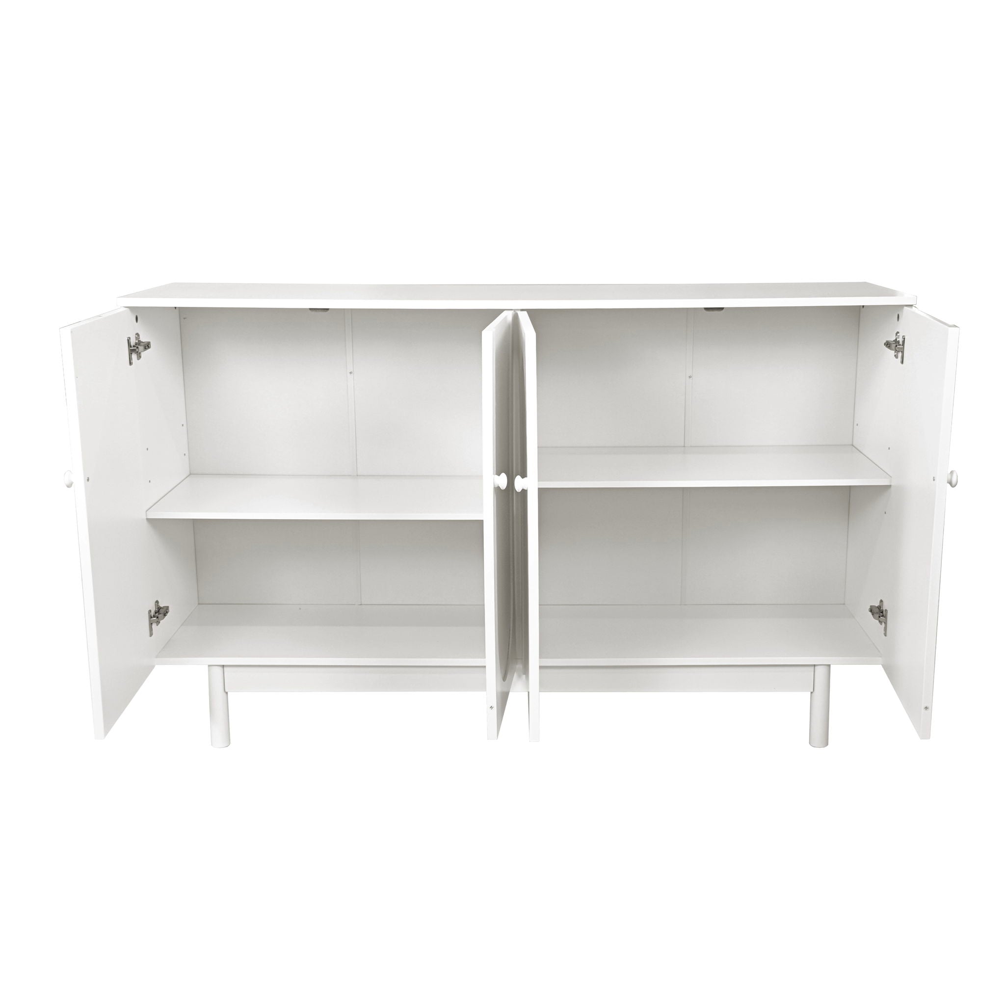 4 Door Storage Cabinet For Living Room - White