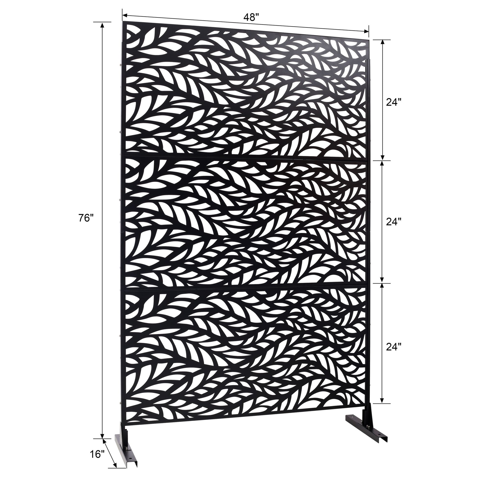 Outdoor & Indoor Privacy Screen Metal Privacy Screen, Freestanding Decorative Privacy Screen For Deck Balcony Patio - Black - Best Buy Furniture