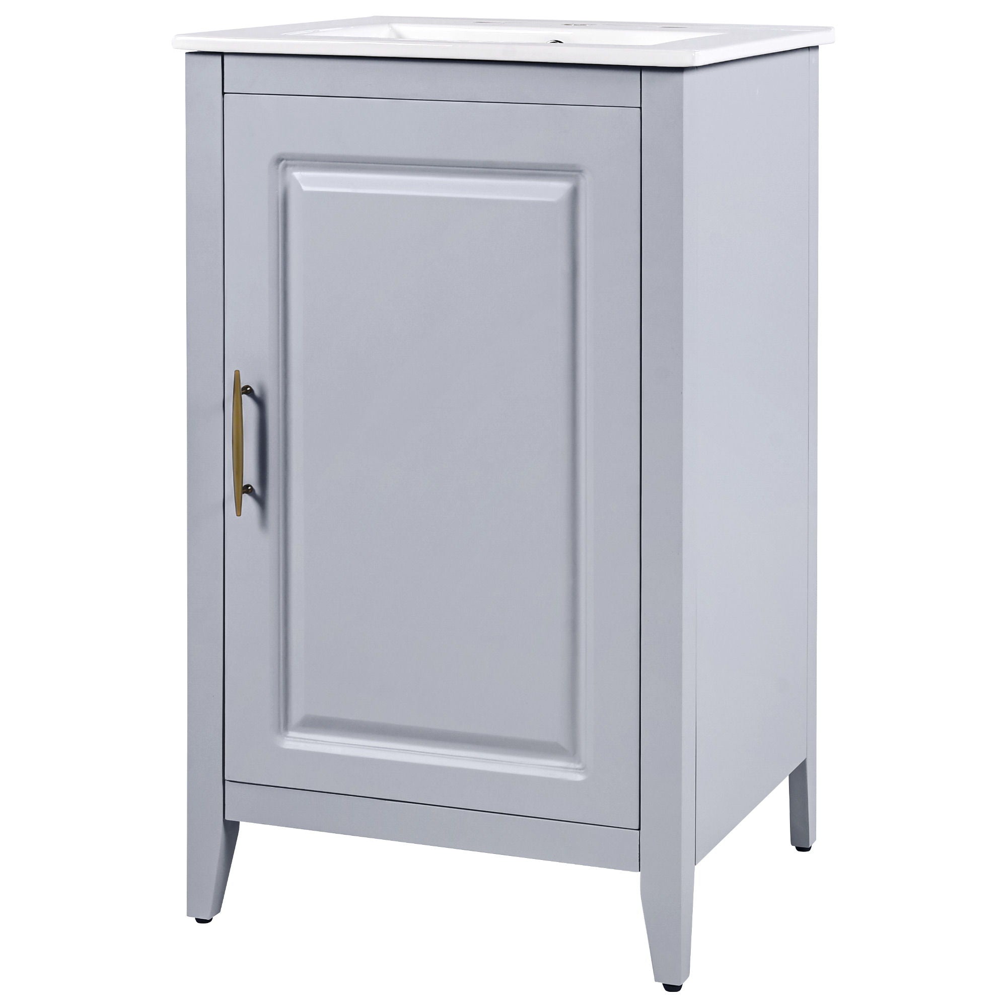 Modern Bathroom Vanity With Sink, Functional Drawer, Soft- Closing Door