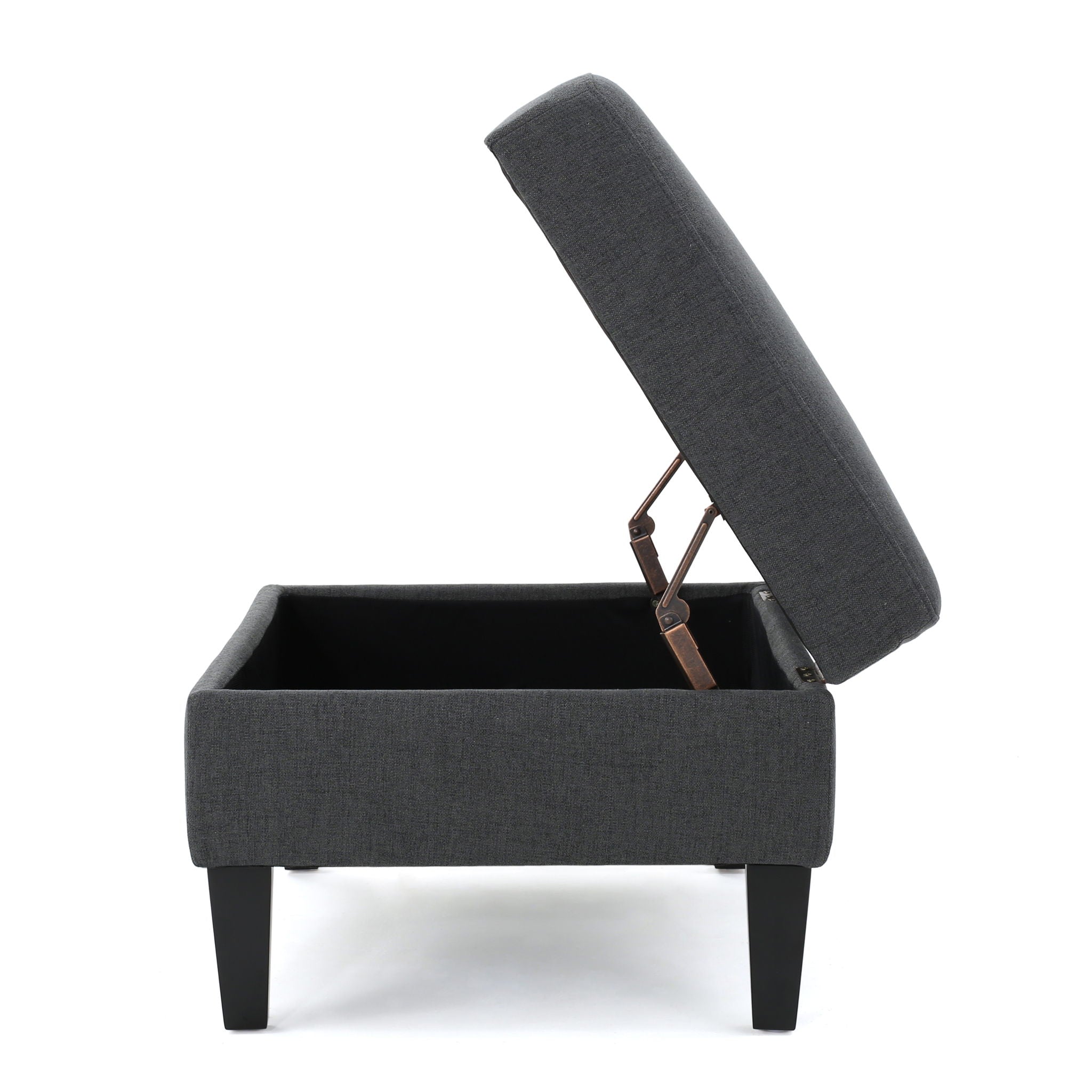 Ottoman With Birch Wood Legs And Cushioned Top For Comfort
