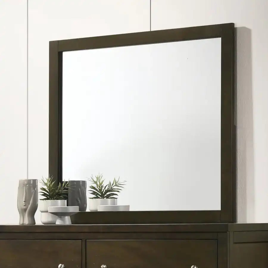 Wilkes - Dresser Mirror - Dark Cocoa - Best Buy Furniture