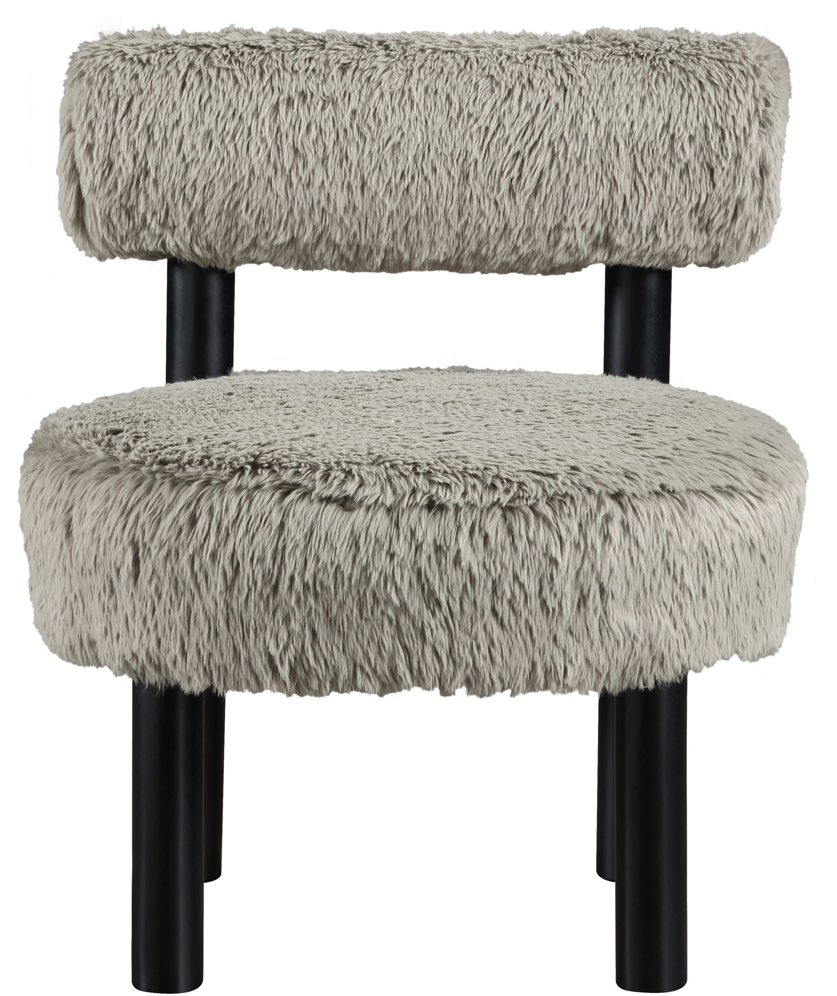 Ambre - Vegan Shearling Fabric Upholstered Accent Chair - Taupe