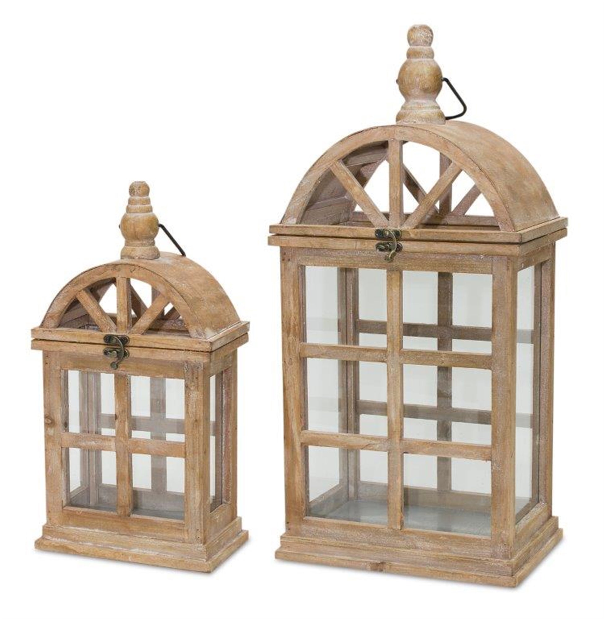 Natural-Wooden-Lantern-with-Curved-Top-(Set-of-2)-Outdoor-Lighting
