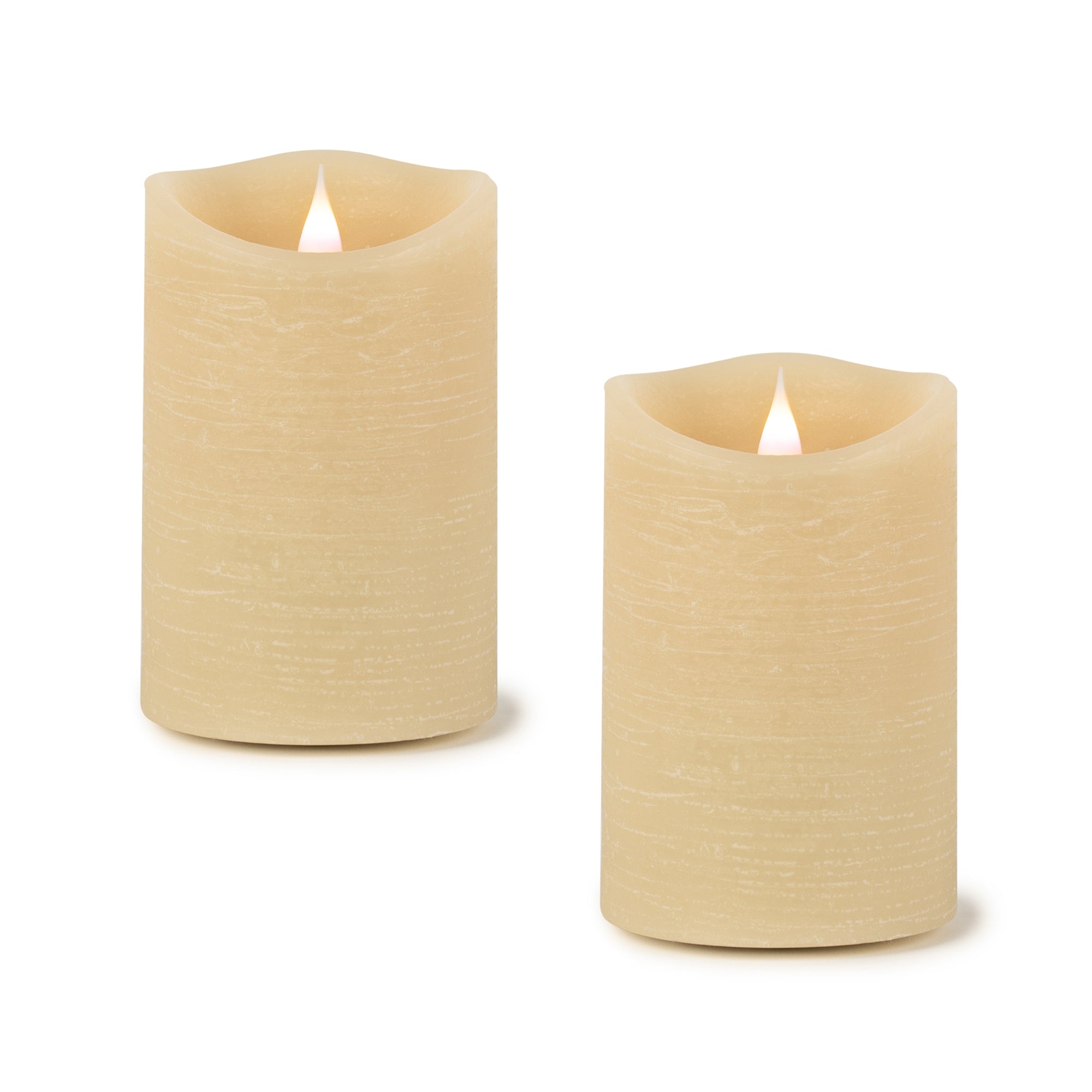 Cream-Simplux-LED-Designer-Wax-Candle-with-Remote-(Set-of-2)-Candles