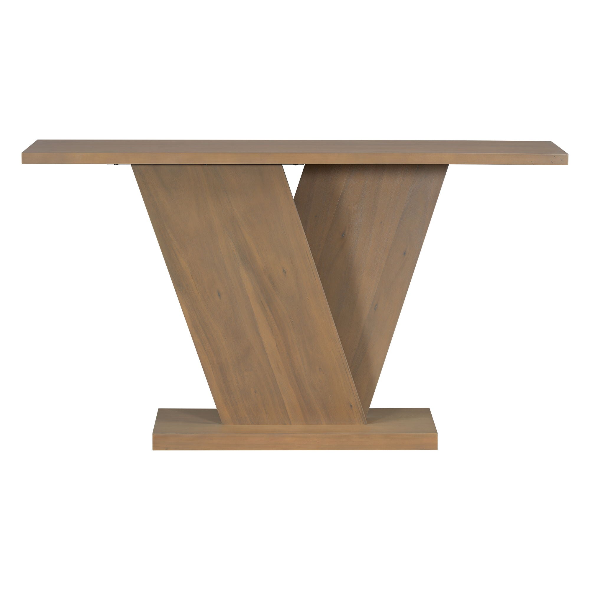 Console Table With V Shape Base, Sculptural Entryway Accent