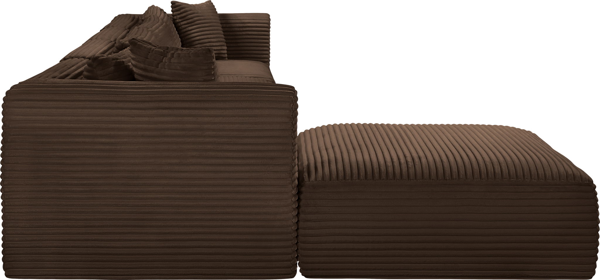 Shaggy - 5 Piece Modular Sectional With Ottoman