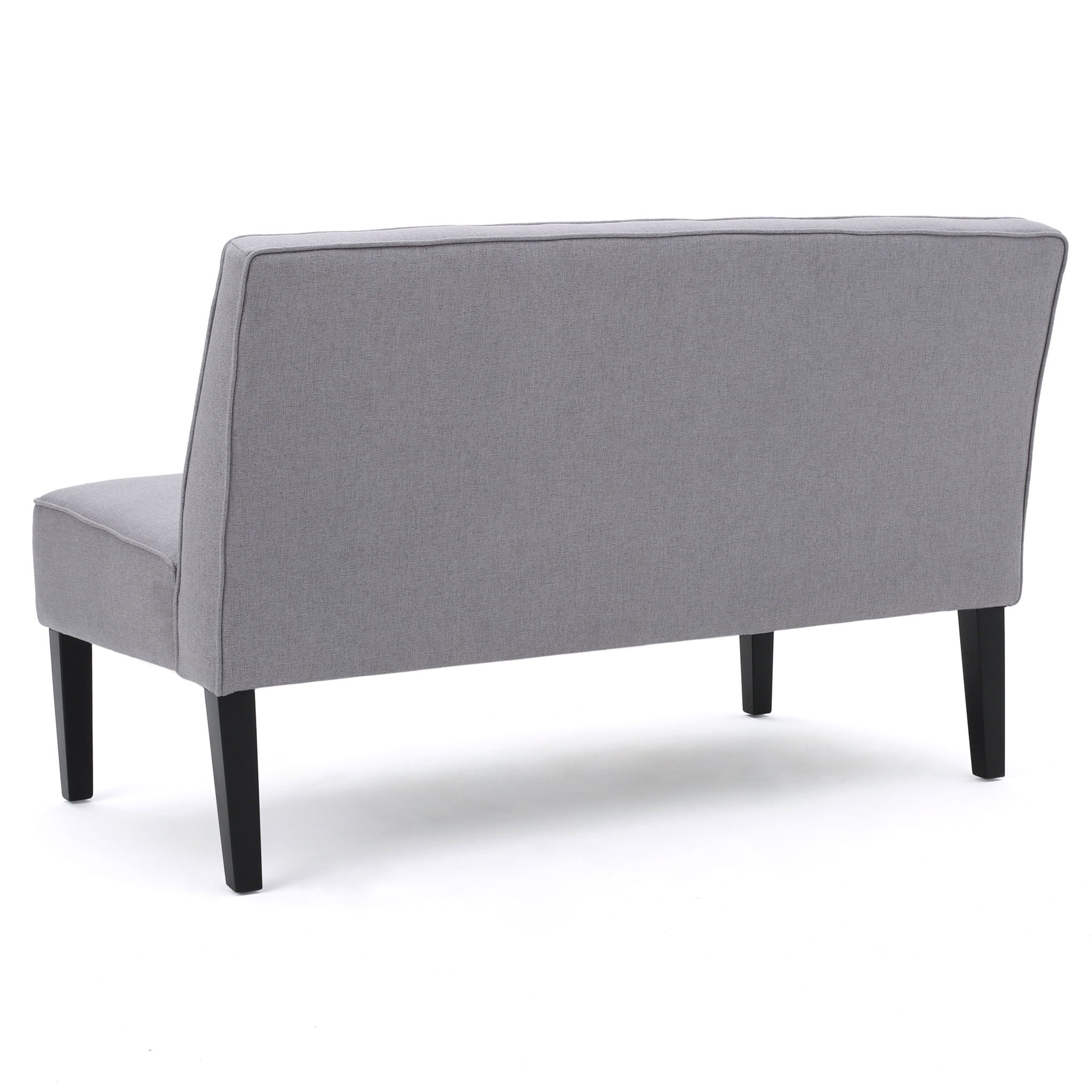 Contemporary Loveseat With Upholstered Fabric And Birch Wood Legs - Light Gray