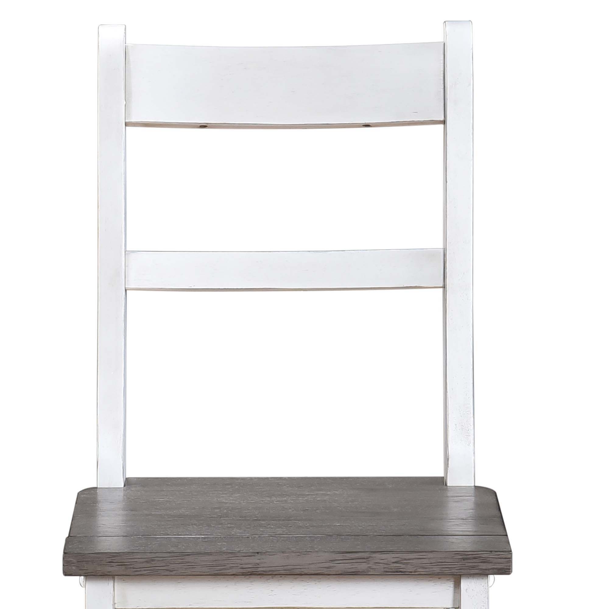 Solid Wood Foldable Ladderchair Dual Purpose Stepladders Step Display Stand Flower Stand Forhome, Library, Kitchen - Antique White / Sandstone