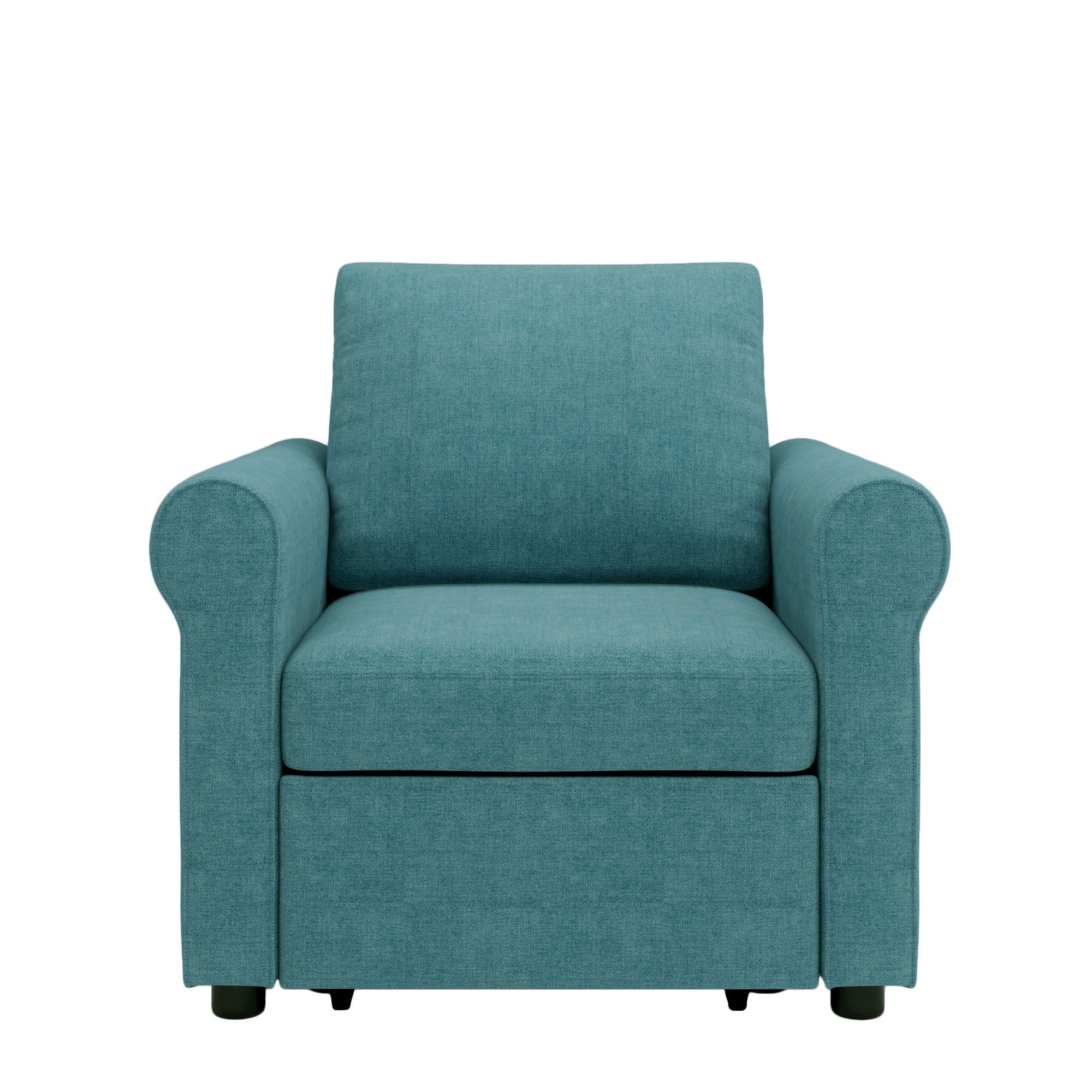Modern 3 In 1 Convertible Sleeper Chair Bed, Linen Upholstery, Adjustable Backrest