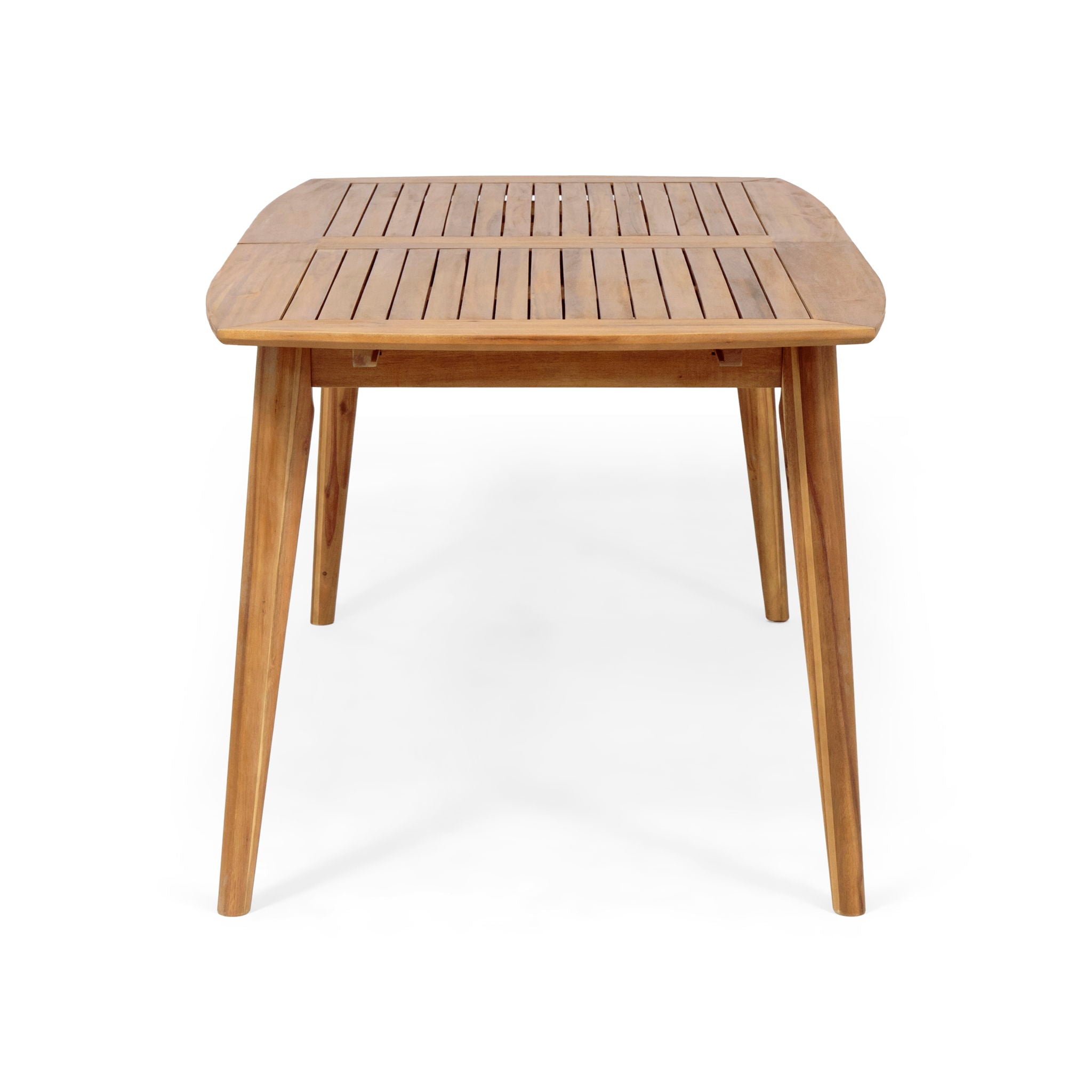 Modern Outdoor Dining Set With Expandable Acacia Wood Table