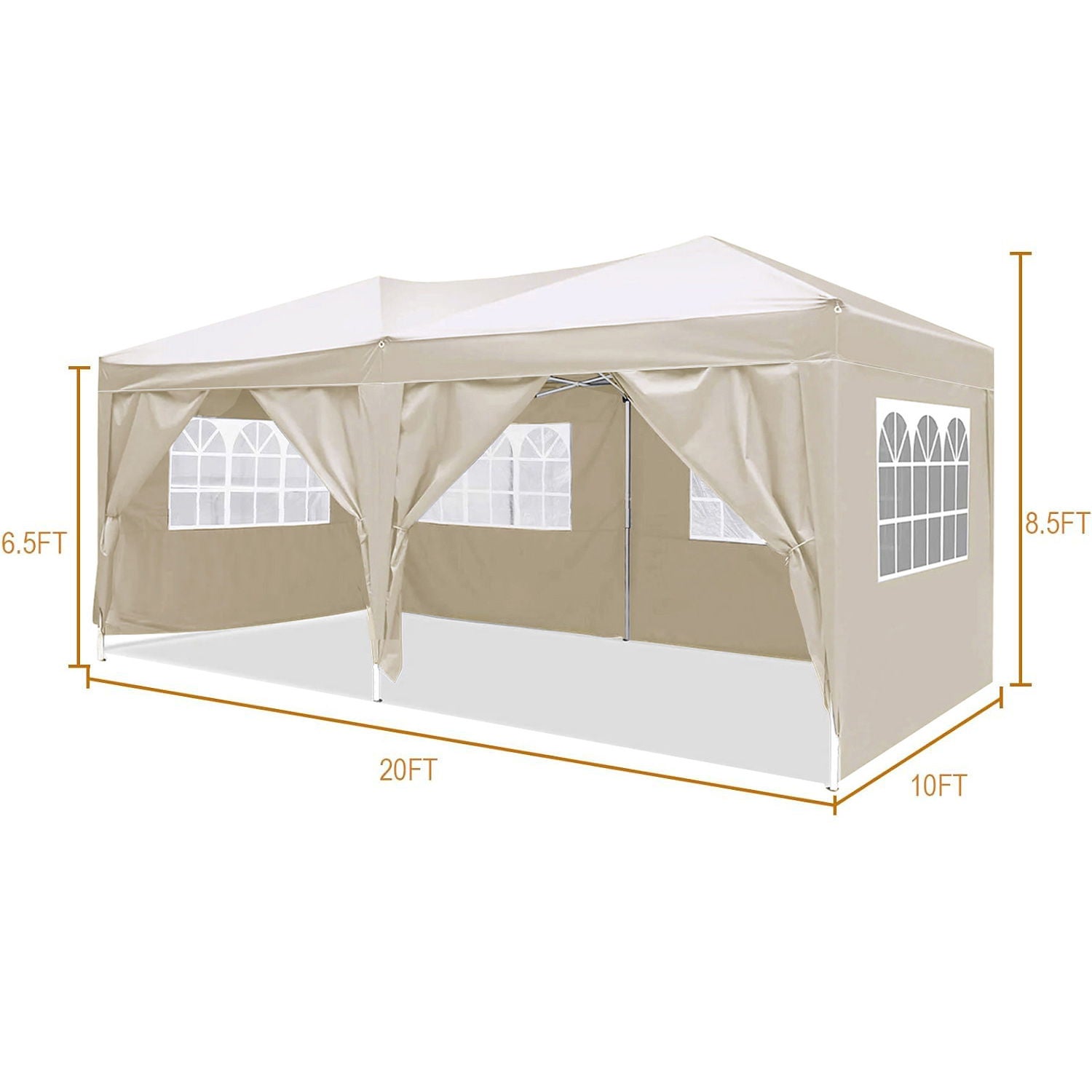 10'X20' Folding Canopy With 6 Removable Sidewalls Outdoor Event Shelter UPF 50+ Gazebo Portable Tents For Parties Beach Camping Wedding Ez Pop Up Canopy - Best Buy Furniture