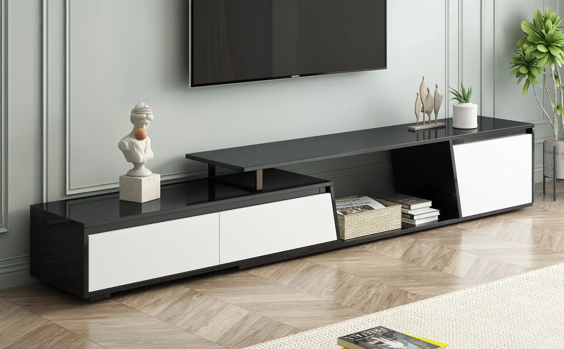 Strata Modern Minimalist Extendable TV Stand - Best Buy Furniture