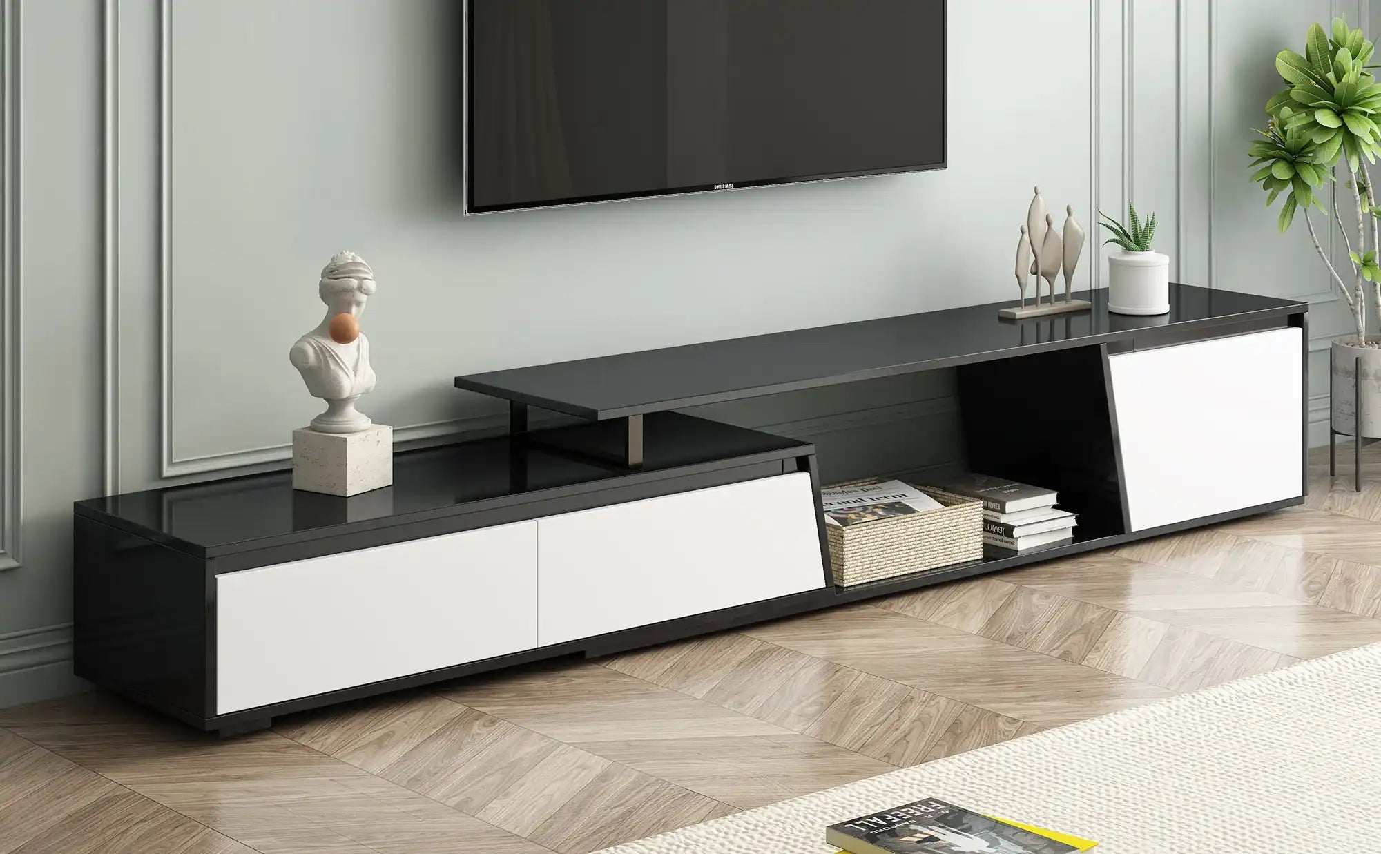 Strata Modern Minimalist Extendable TV Stand - Best Buy Furniture