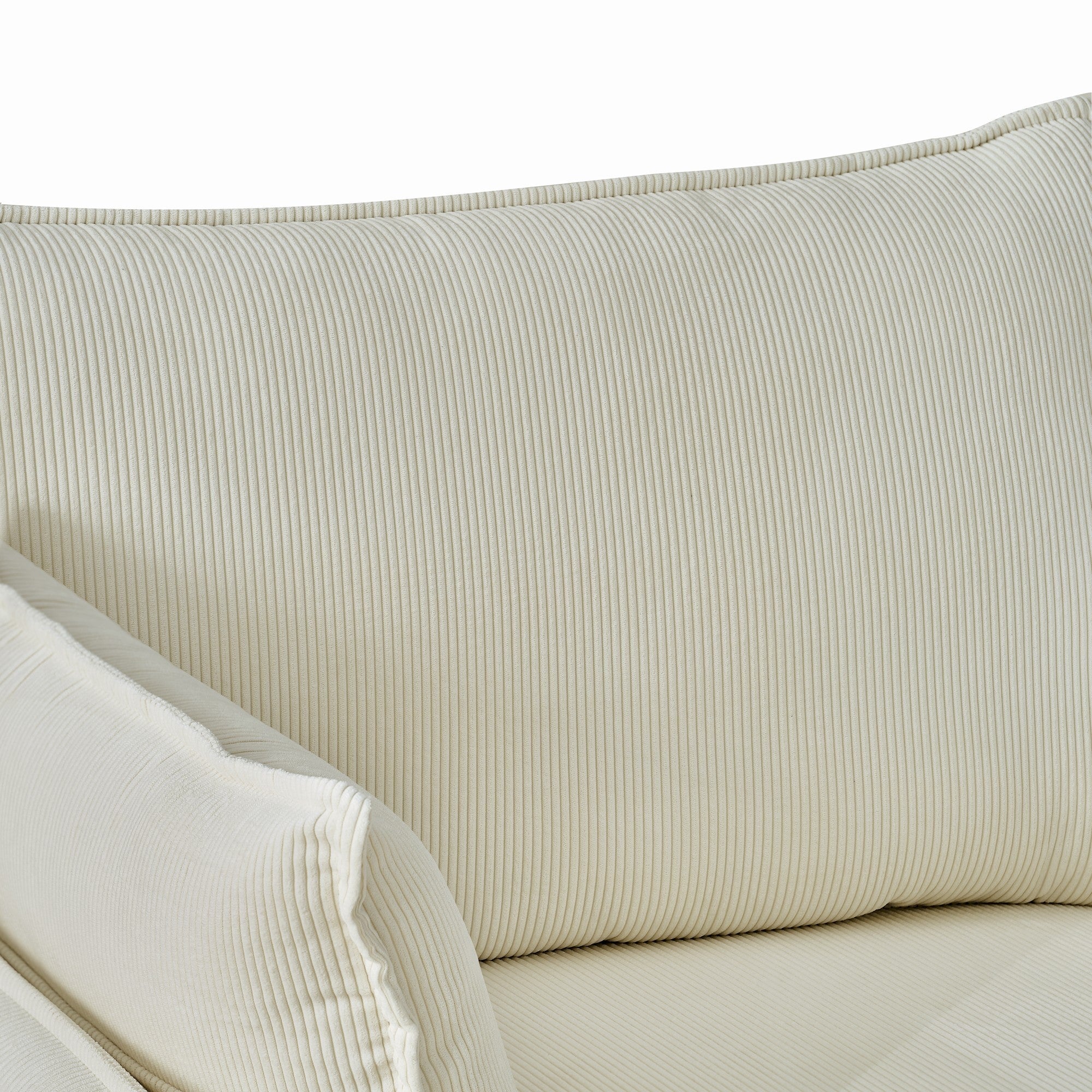 Oversized Chaise Lounge Chair with Ottoman and Storage in Beige