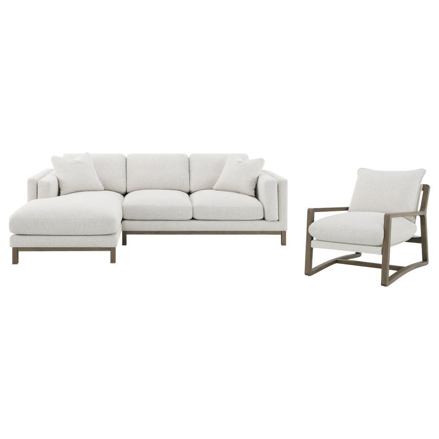Geneva - Boucle Upholstered Wood Arm Accent Chair - Sand