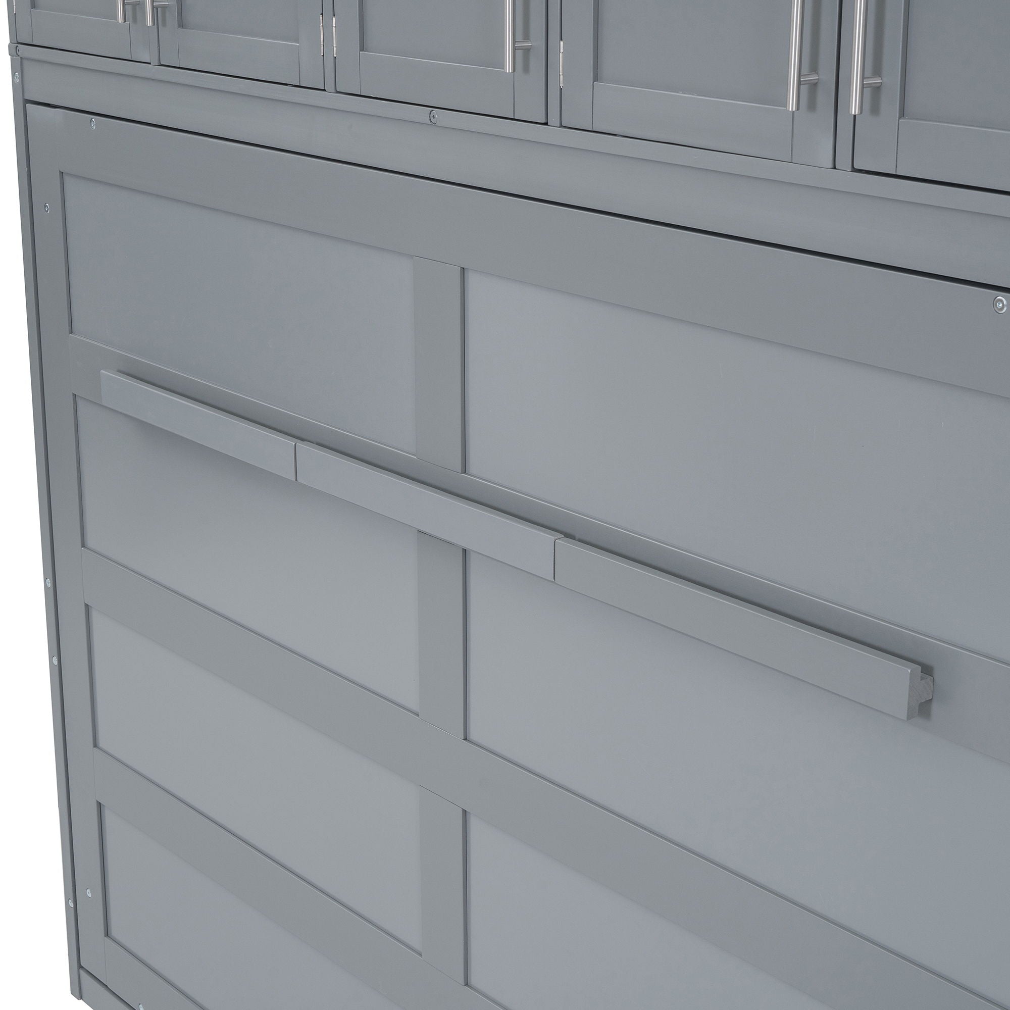 Murphy Modern Bed With Top Cabinets For Space Saving And Comfort