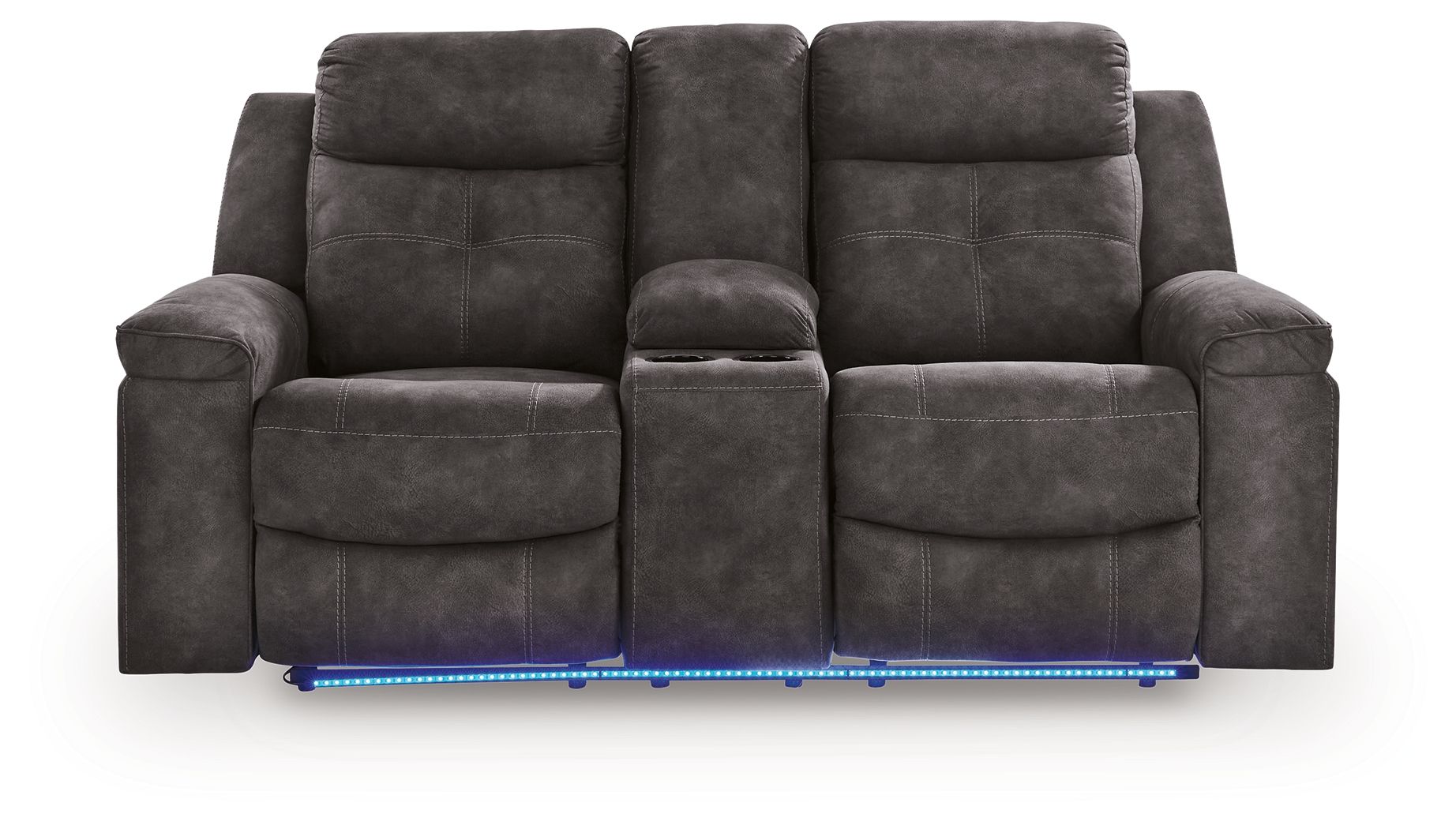 Brysonview - Double Reclining Loveseat With Console - Charcoal - Best Buy Furniture