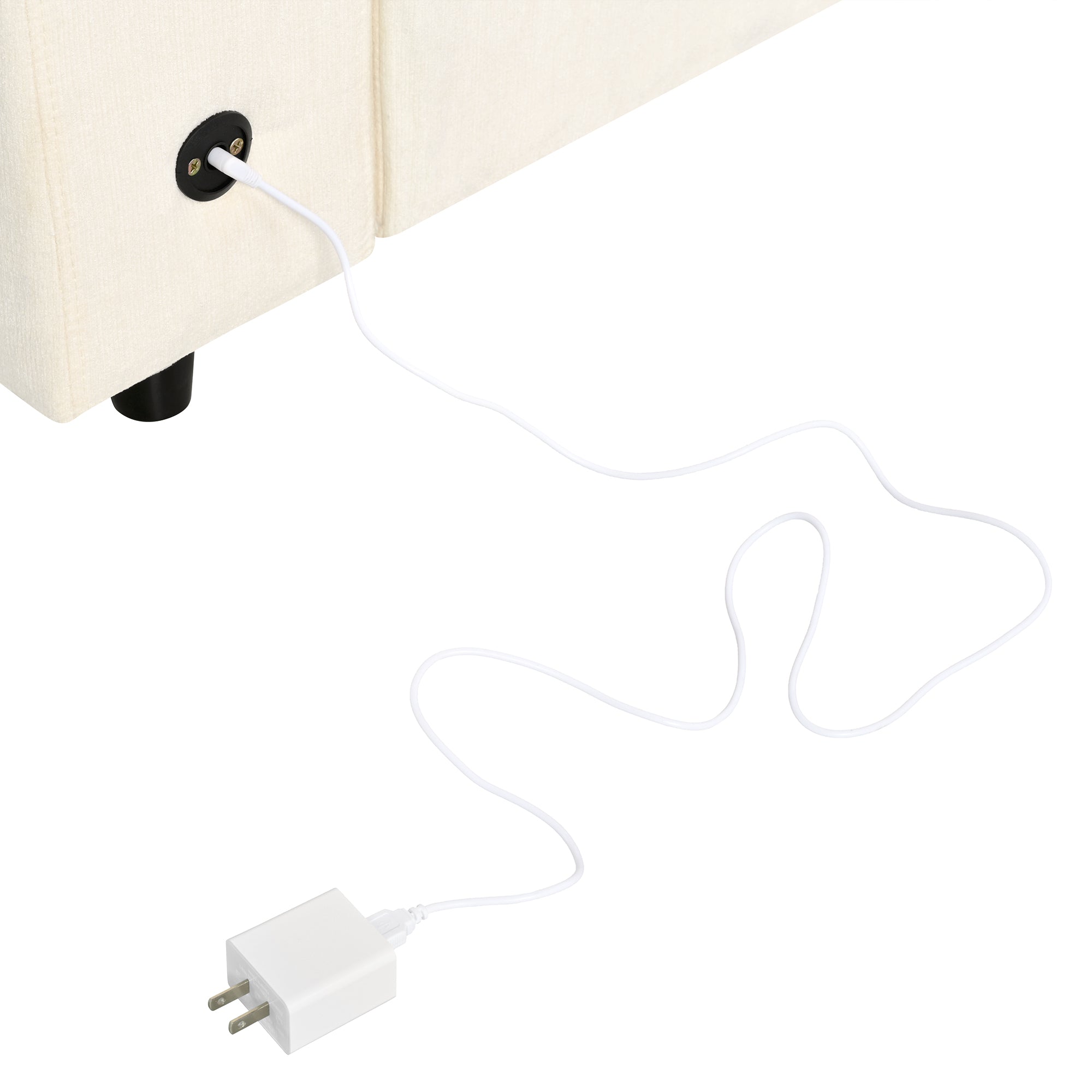 U-Style Upholstered Modular Sofa with Storage and Built-in Tech