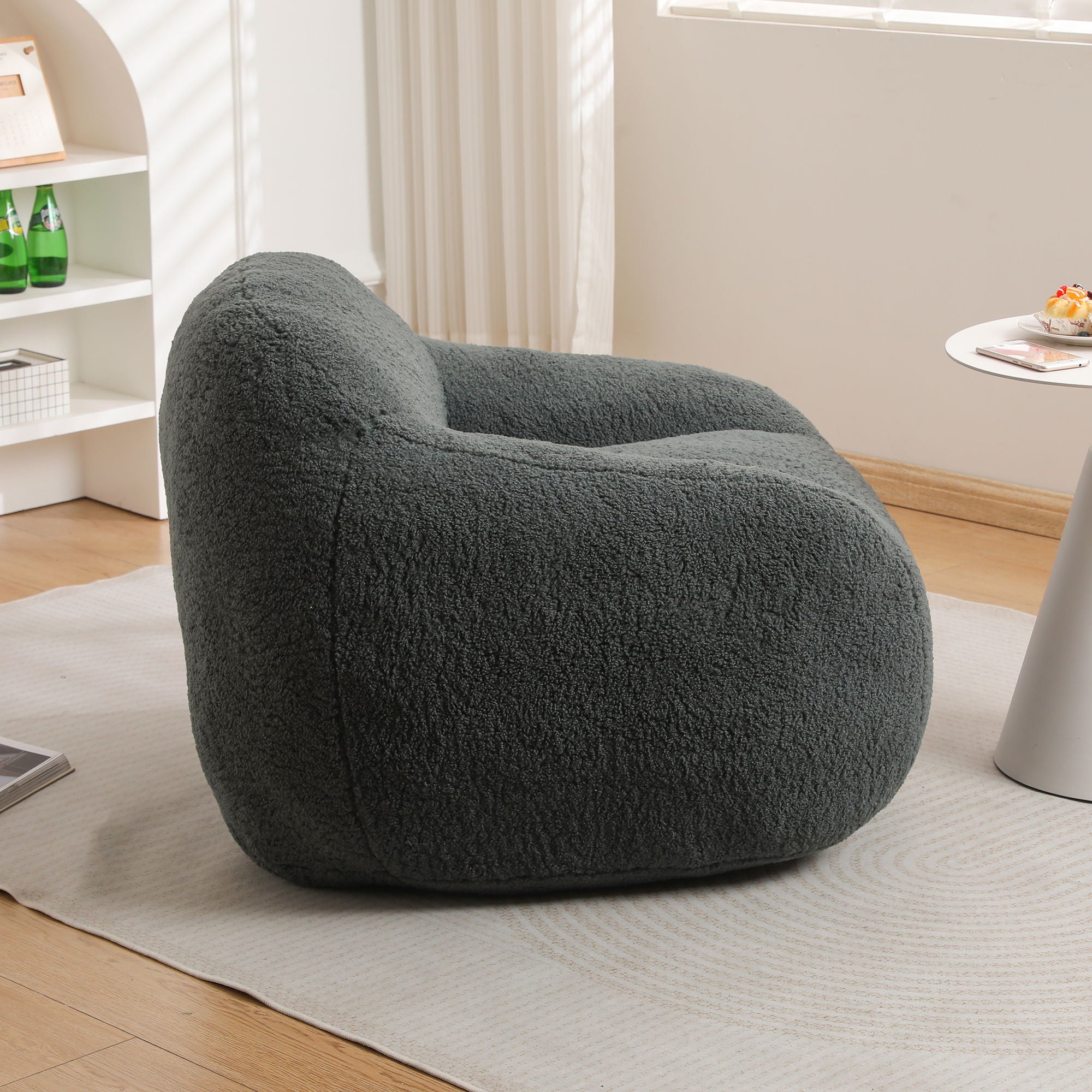 Giant Bean Bag Chair, Spacious Memory Foam With Armrests