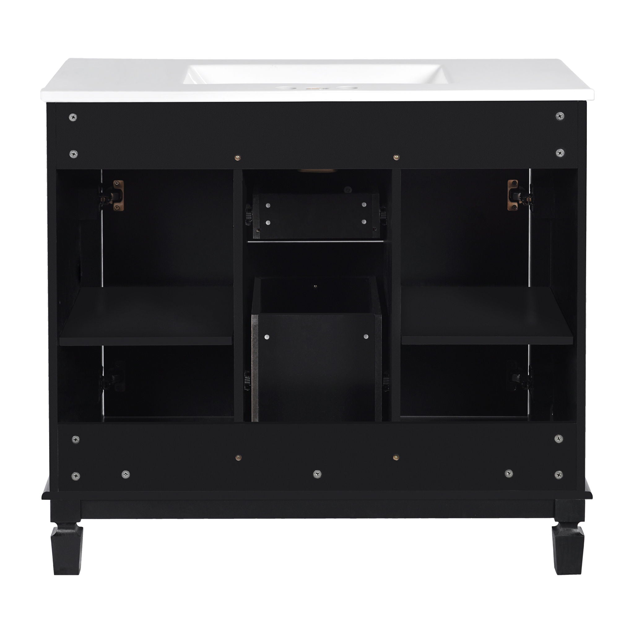 Bathroom Vanity With Top Sink, Basin On Cabinet With 2 Soft Closing Doors And 2 Drawers