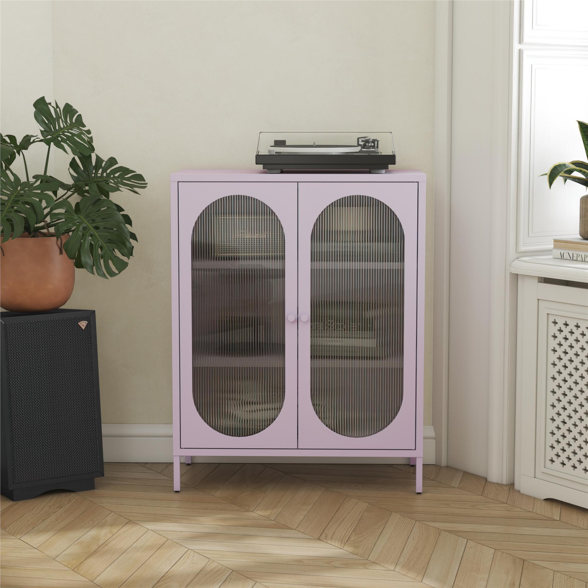 Luna - 2 Door Accent Cabinet With Fluted Glass