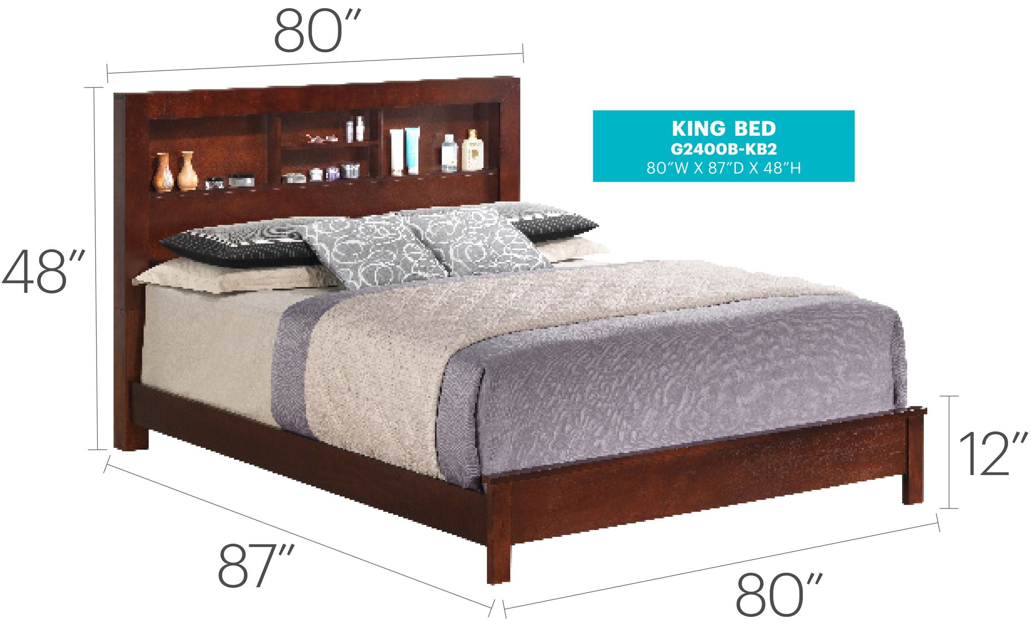 Bed With Transitional Design Stylish