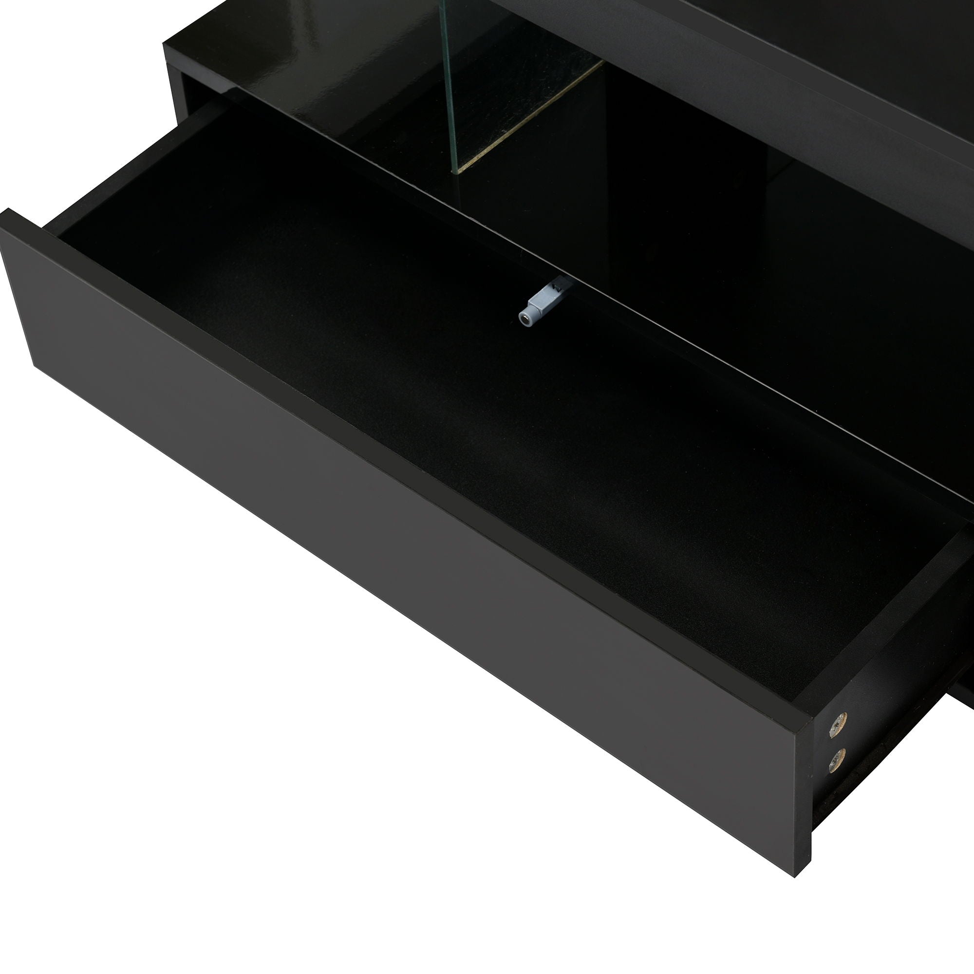 LED Coffee Table With 2 Drawers And Display Shelves