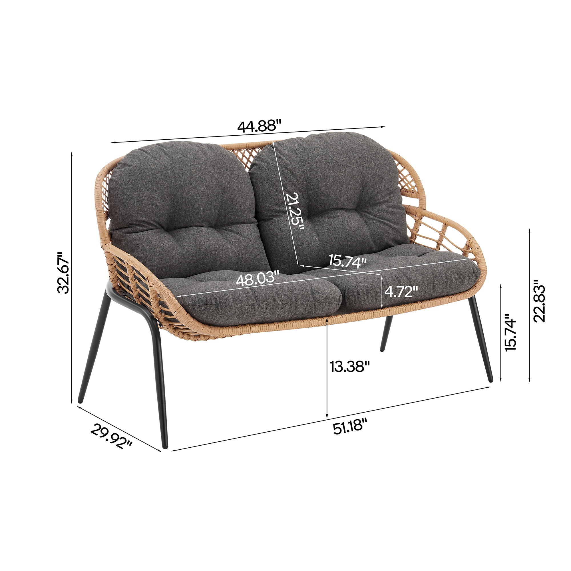 Pine - 4 Piece Outdoor Conversation Set
