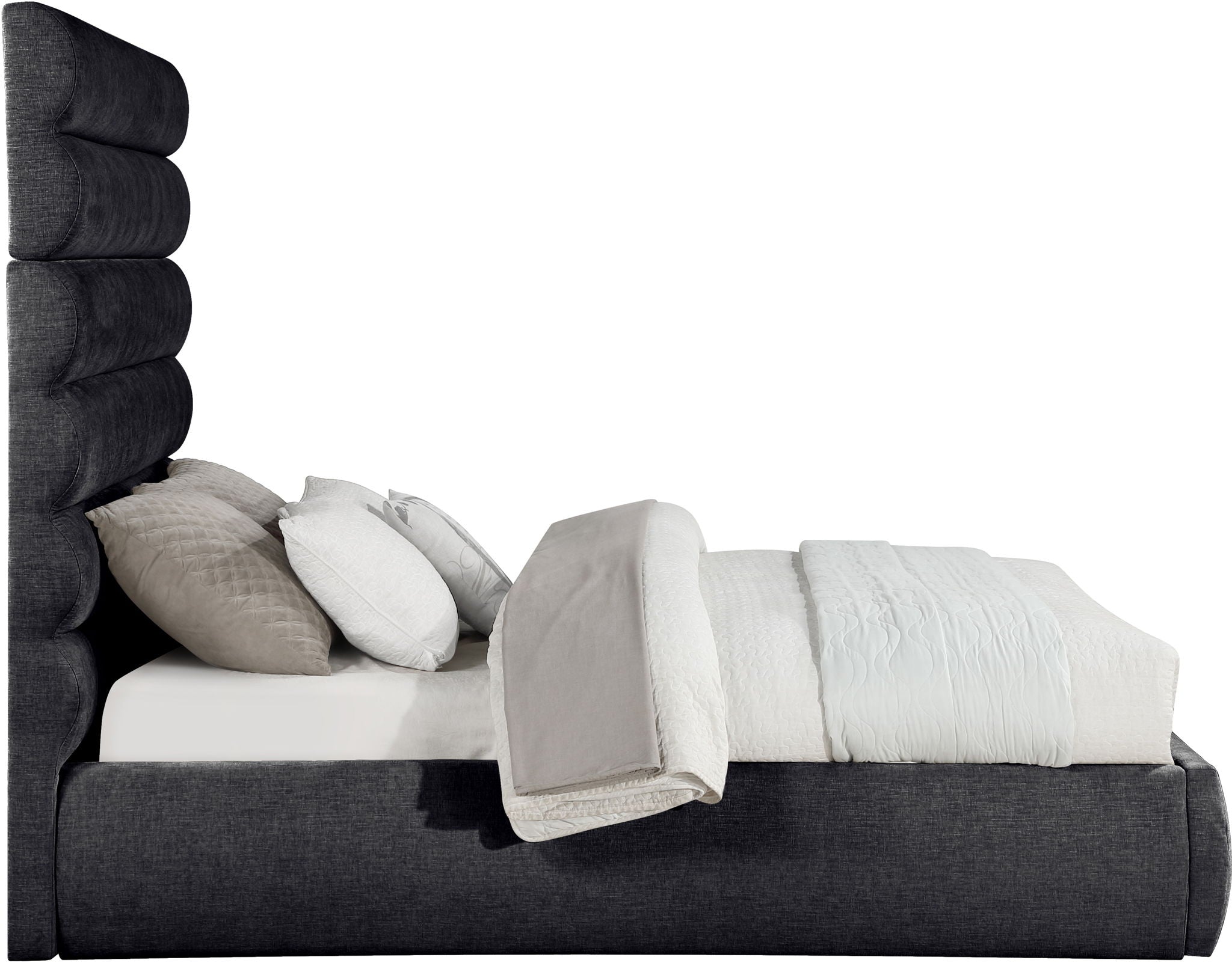 Adam - Chenille Fabric Bed With 70.5" Headboard