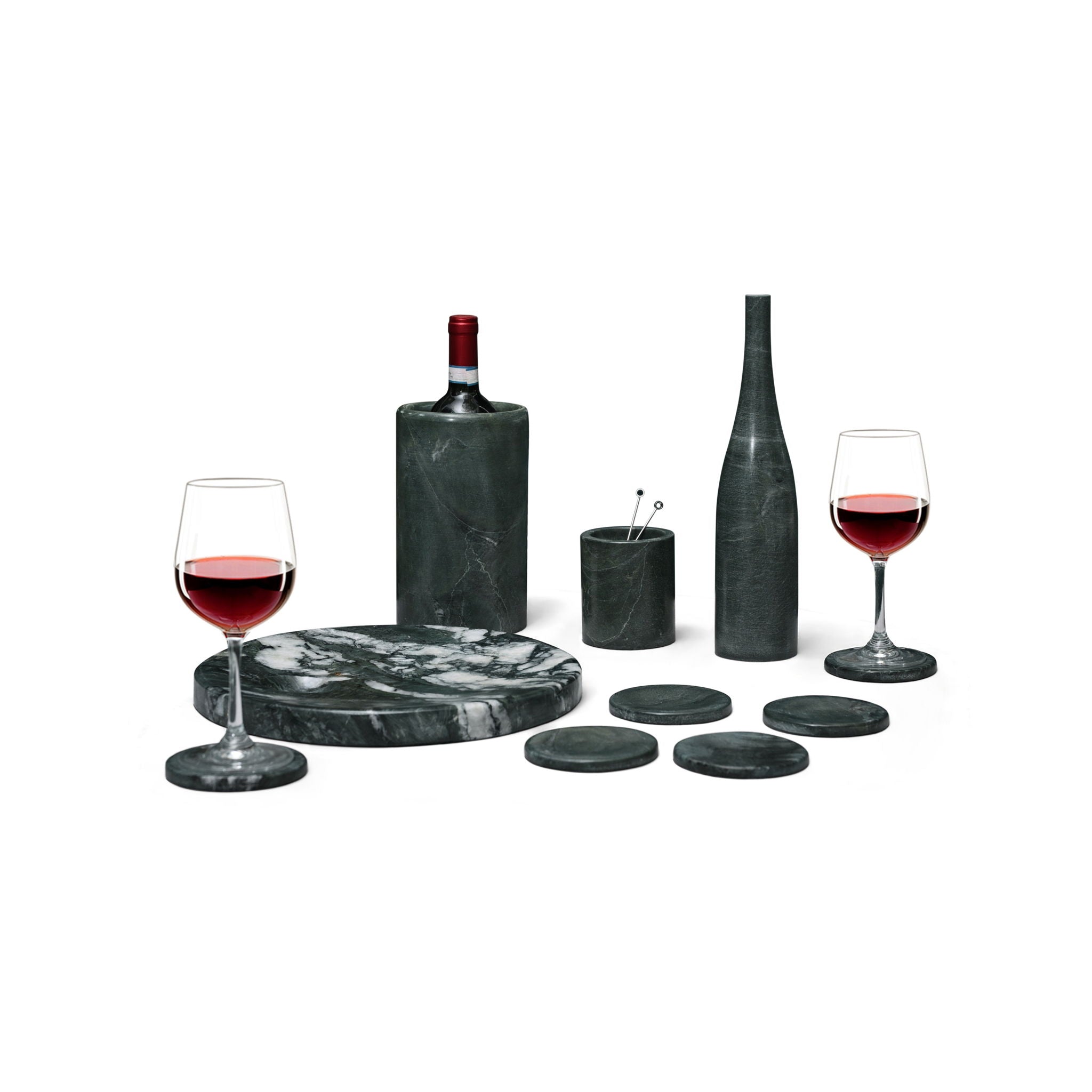 10 Pieces Luxury Natural Marble Dining Room Accessories Set