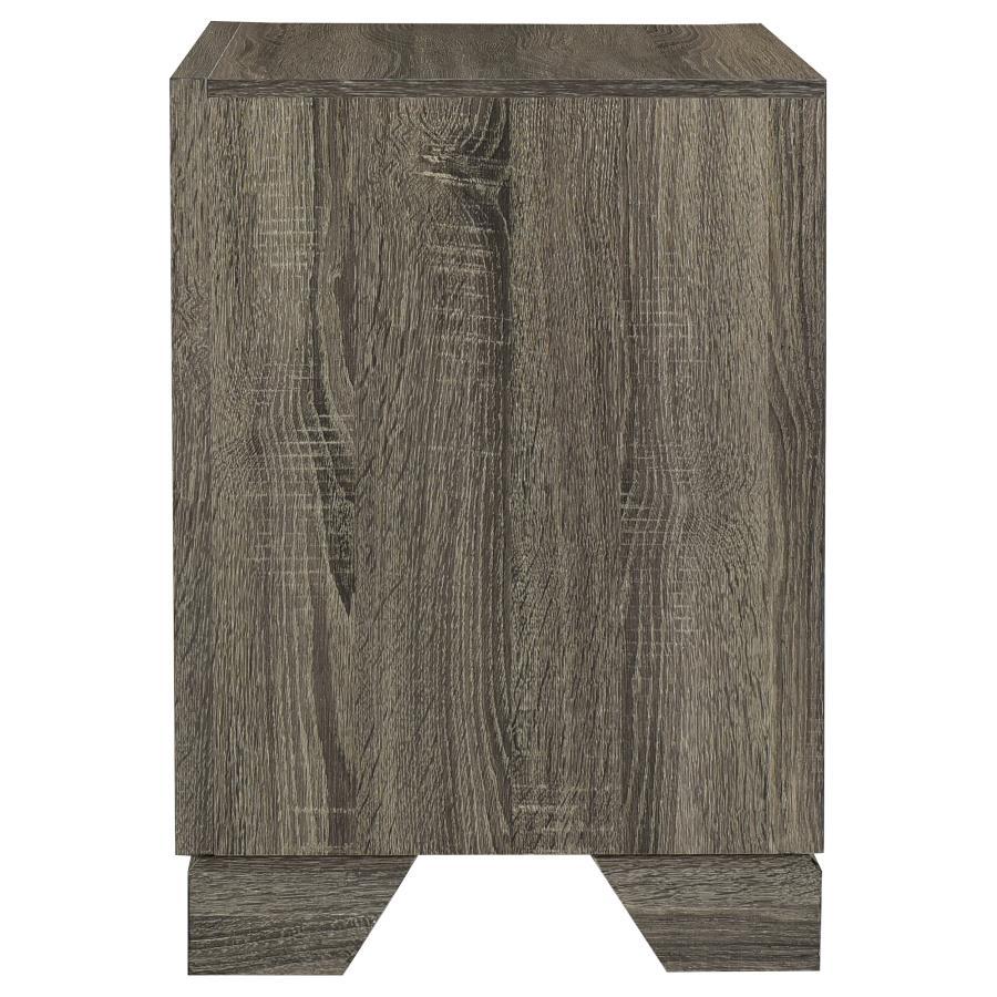 Wright - 2-Drawer Nightstand Bedside Table - Brown Oak - Best Buy Furniture