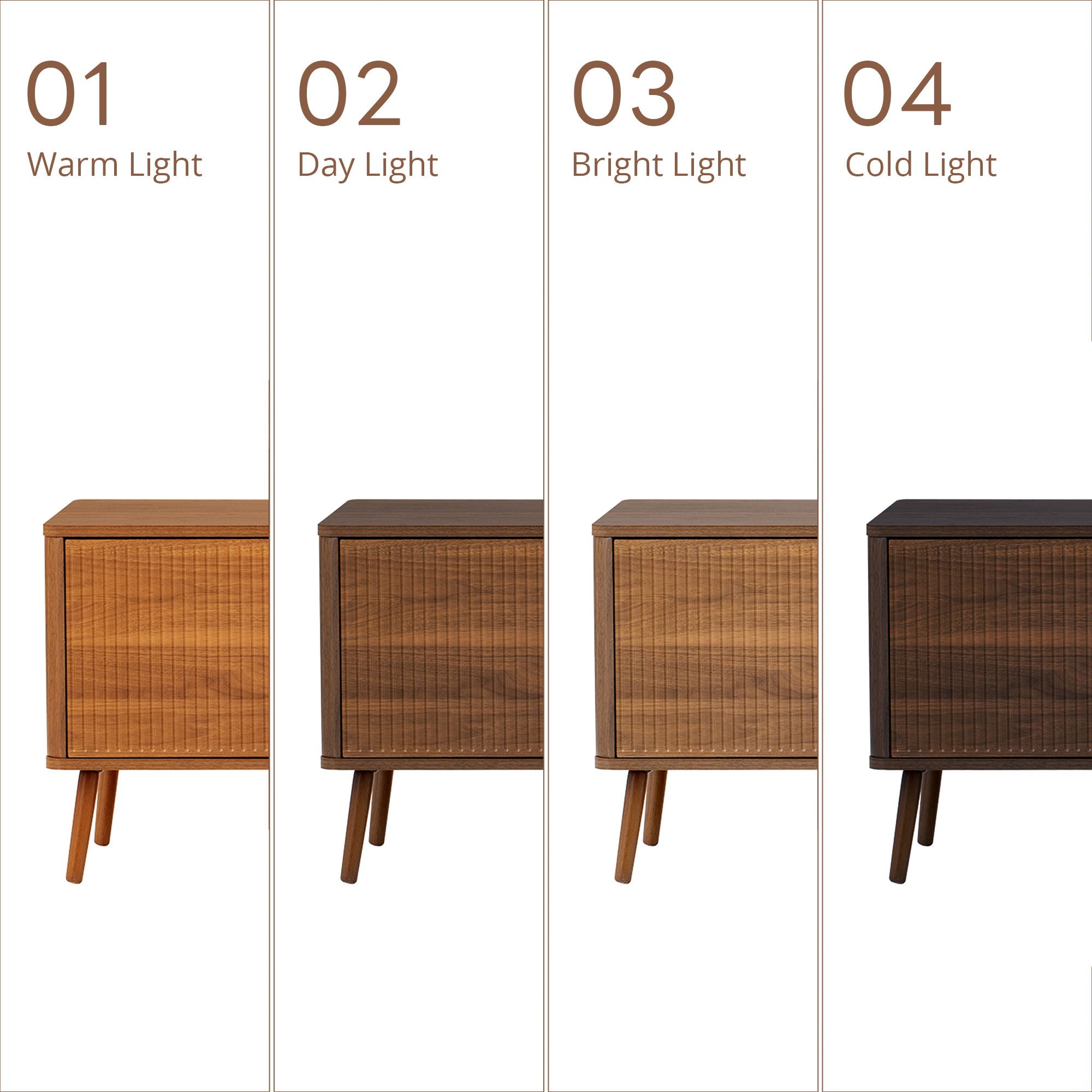 Fluted TV Stand With Storage Drawers And Cabinets For TVs Up To 80", Soft-Close Hinges, Cable Management - Walnut