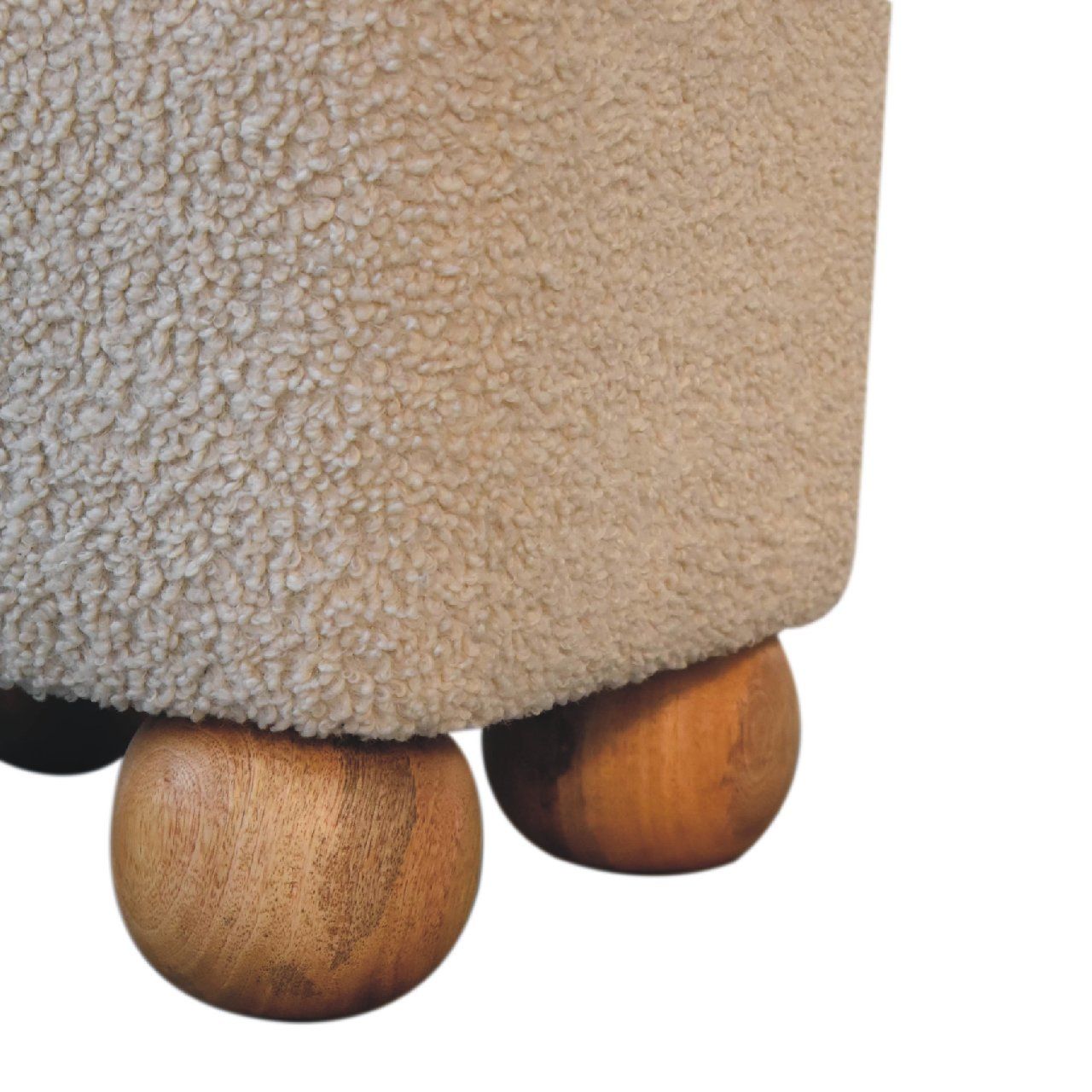 Serenity - Footstool With Ball Feet - Cream - Best Buy Furniture