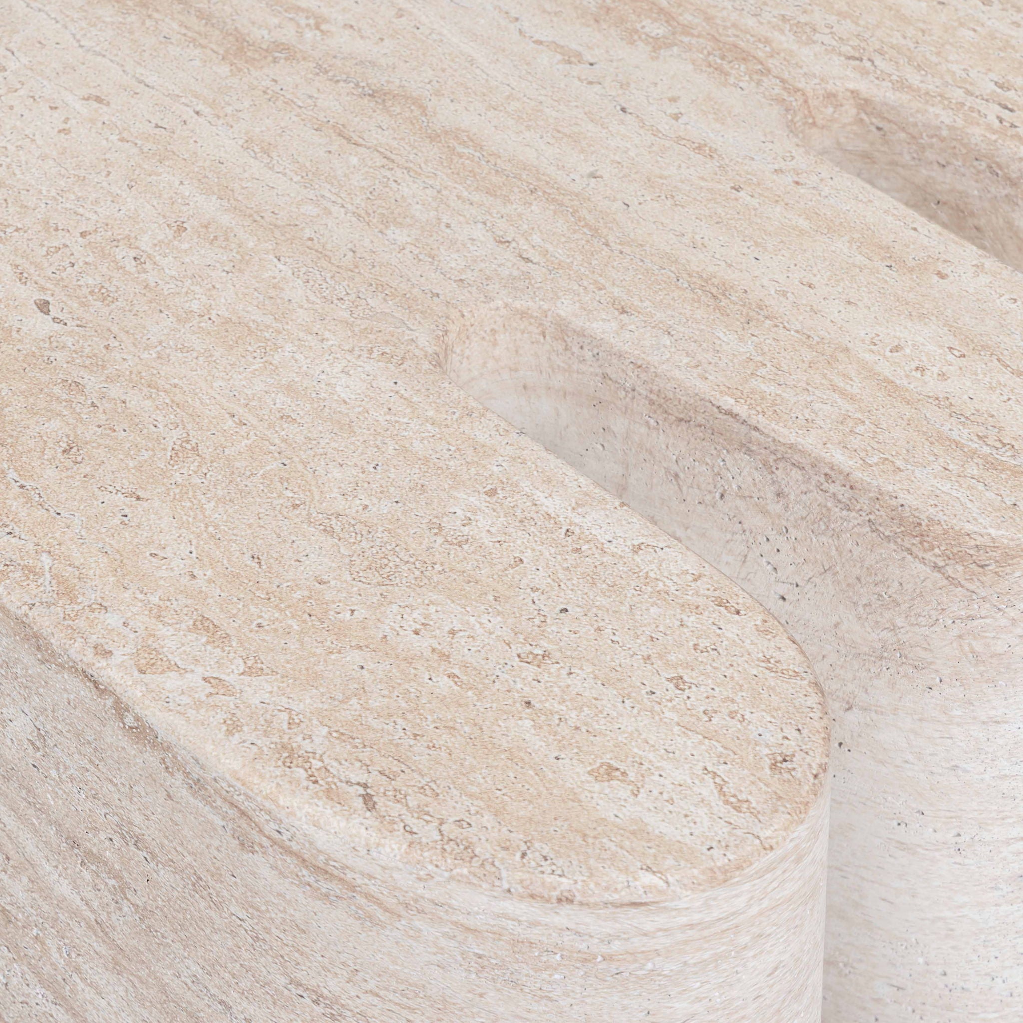 Thyme - Indoor / Outdoor Concrete Side Table - Faux Travertine