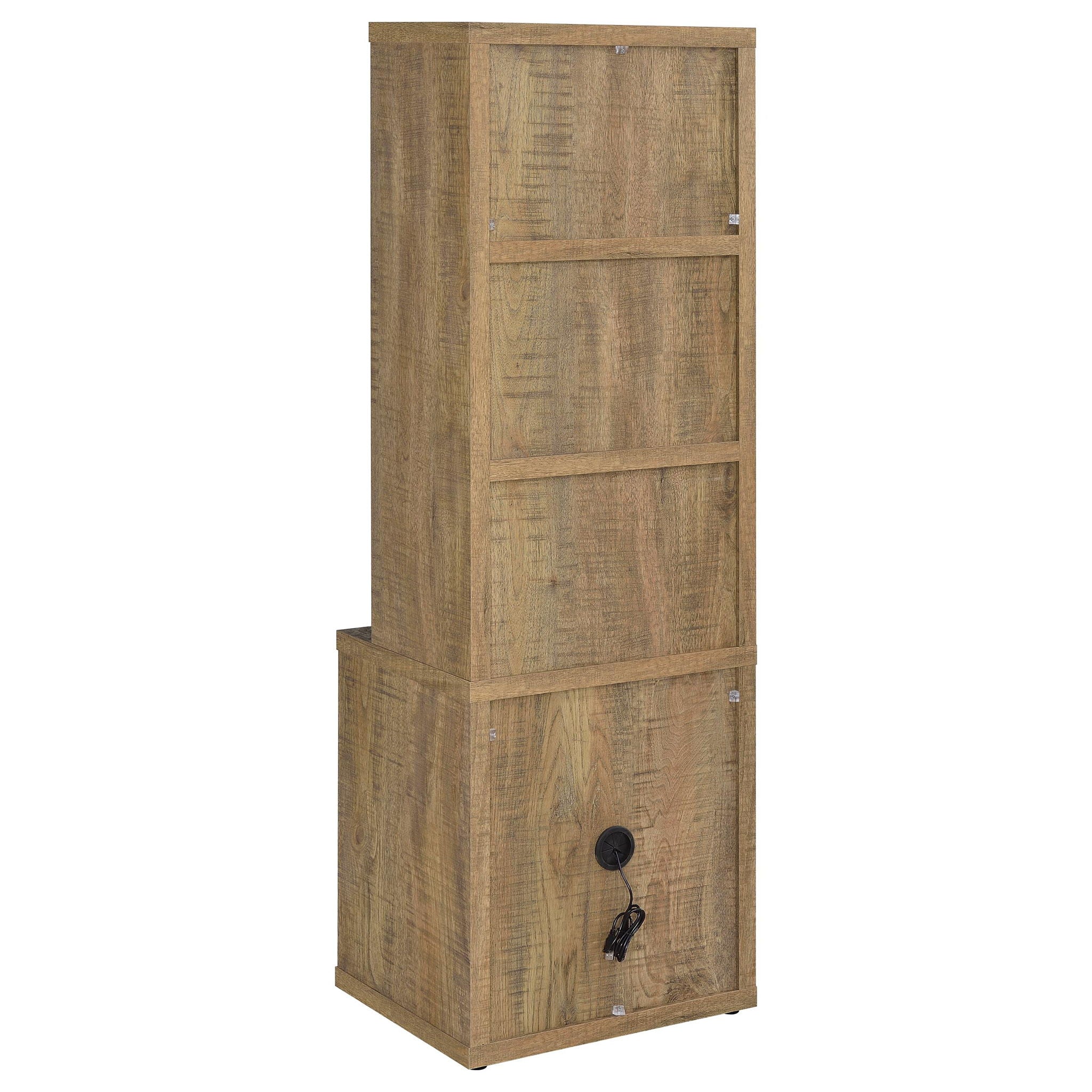 Multifunctional Bookcase With Three Open Shelves, 2 Drawers, Dual USB Charging Outlet