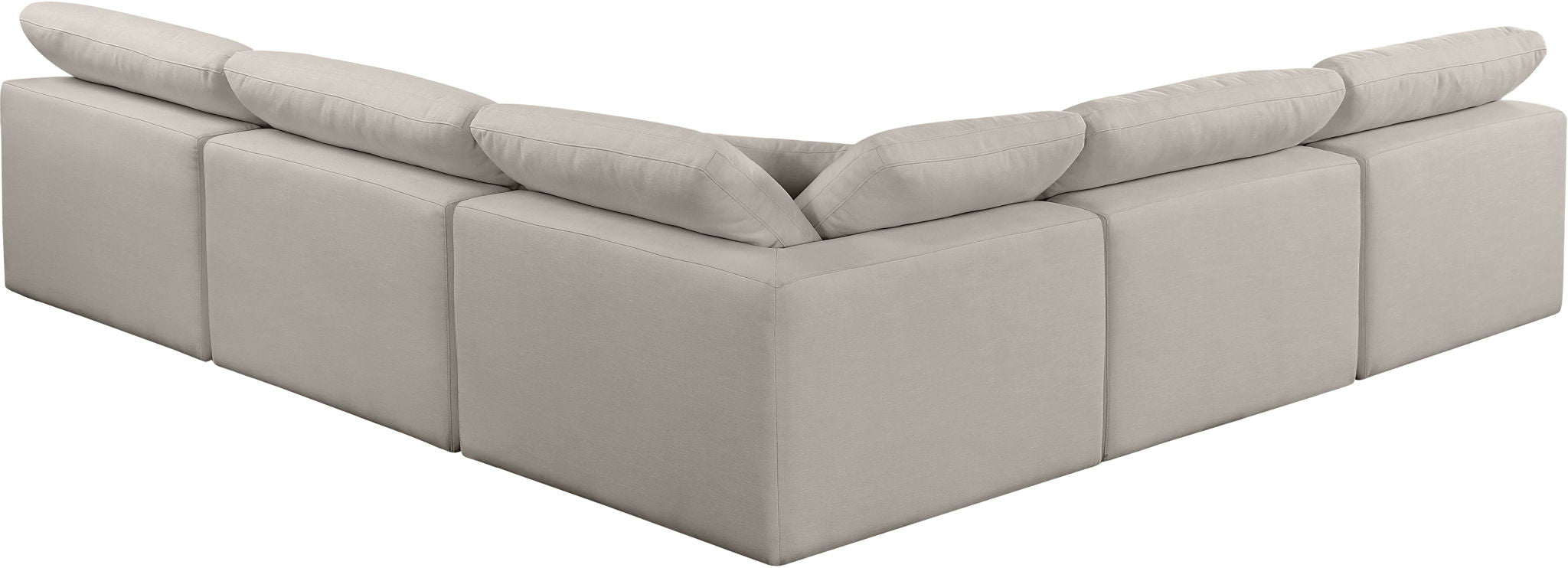 Comfy - 5 Piece Linen Modular Corner Armless Sectional