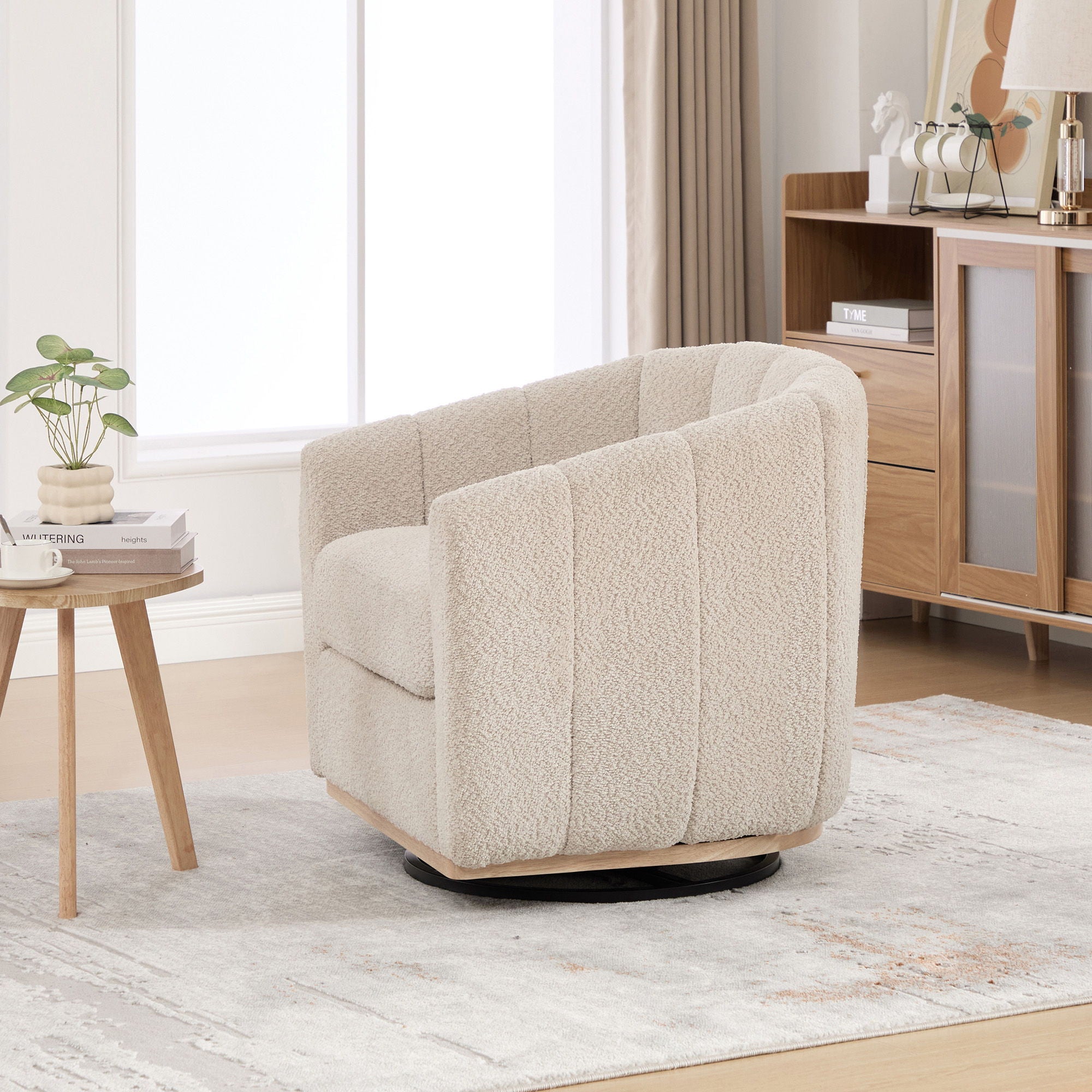 360° Swivel Upholstered Barrel Chair